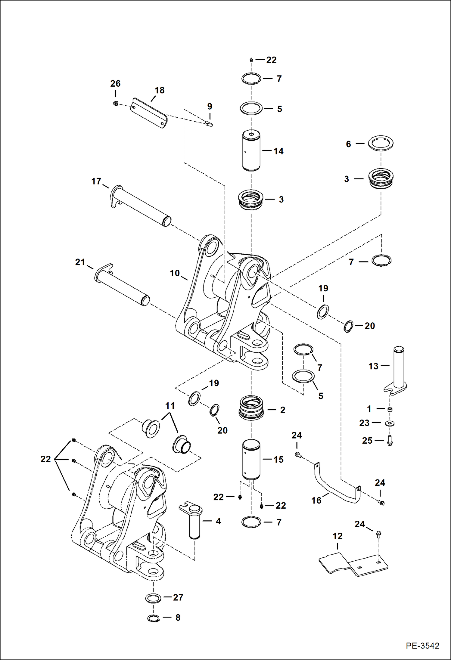 Схема запчастей Bobcat 435 - SWING FRAME WORK EQUIPMENT