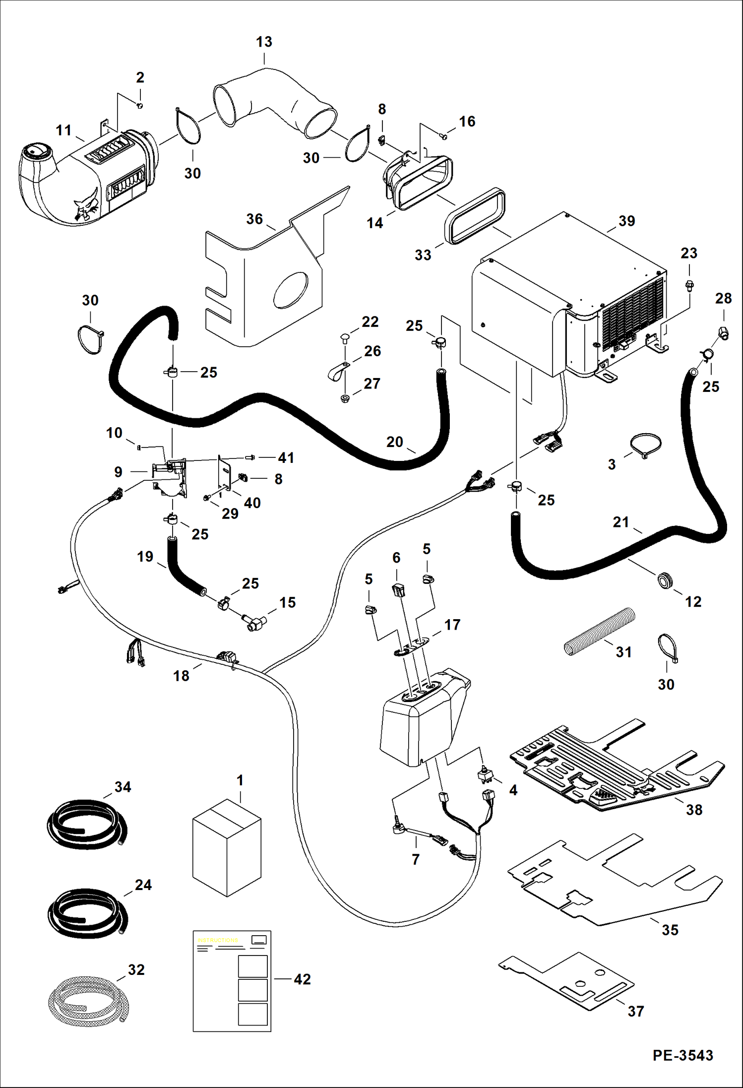 Схема запчастей Bobcat 430 - HEATER (Heater Kit) ACCESSORIES & OPTIONS