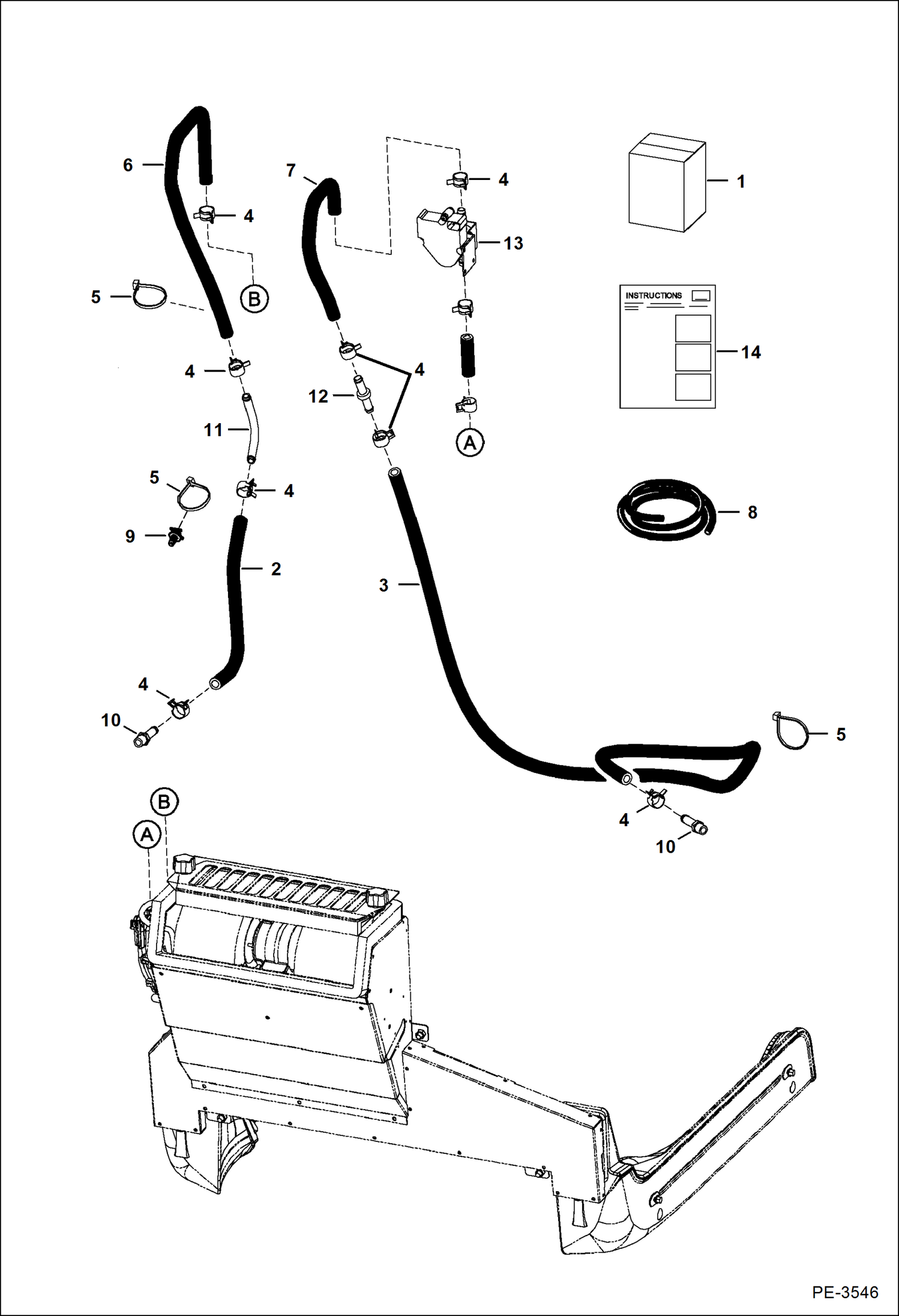 Схема запчастей Bobcat S-Series - HEATER (Heater Plumbing Kit) ACCESSORIES & OPTIONS