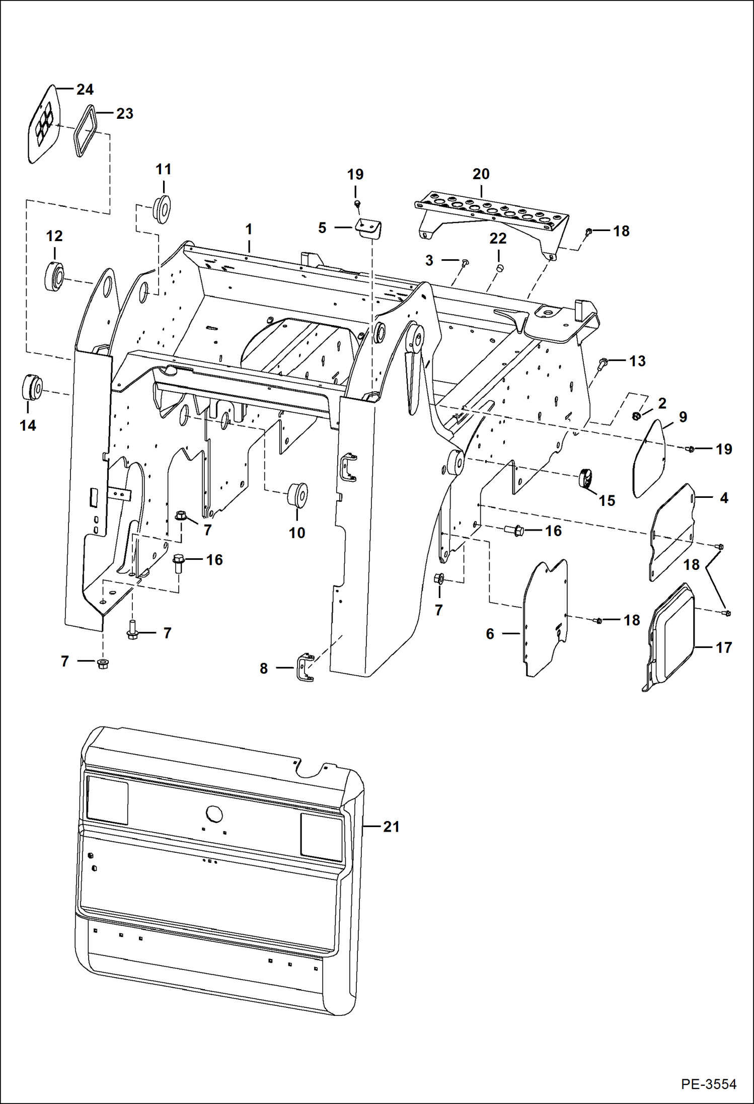 Схема запчастей Bobcat S-Series - MAIN FRAME (S/N 530740069 & Above) MAIN FRAME