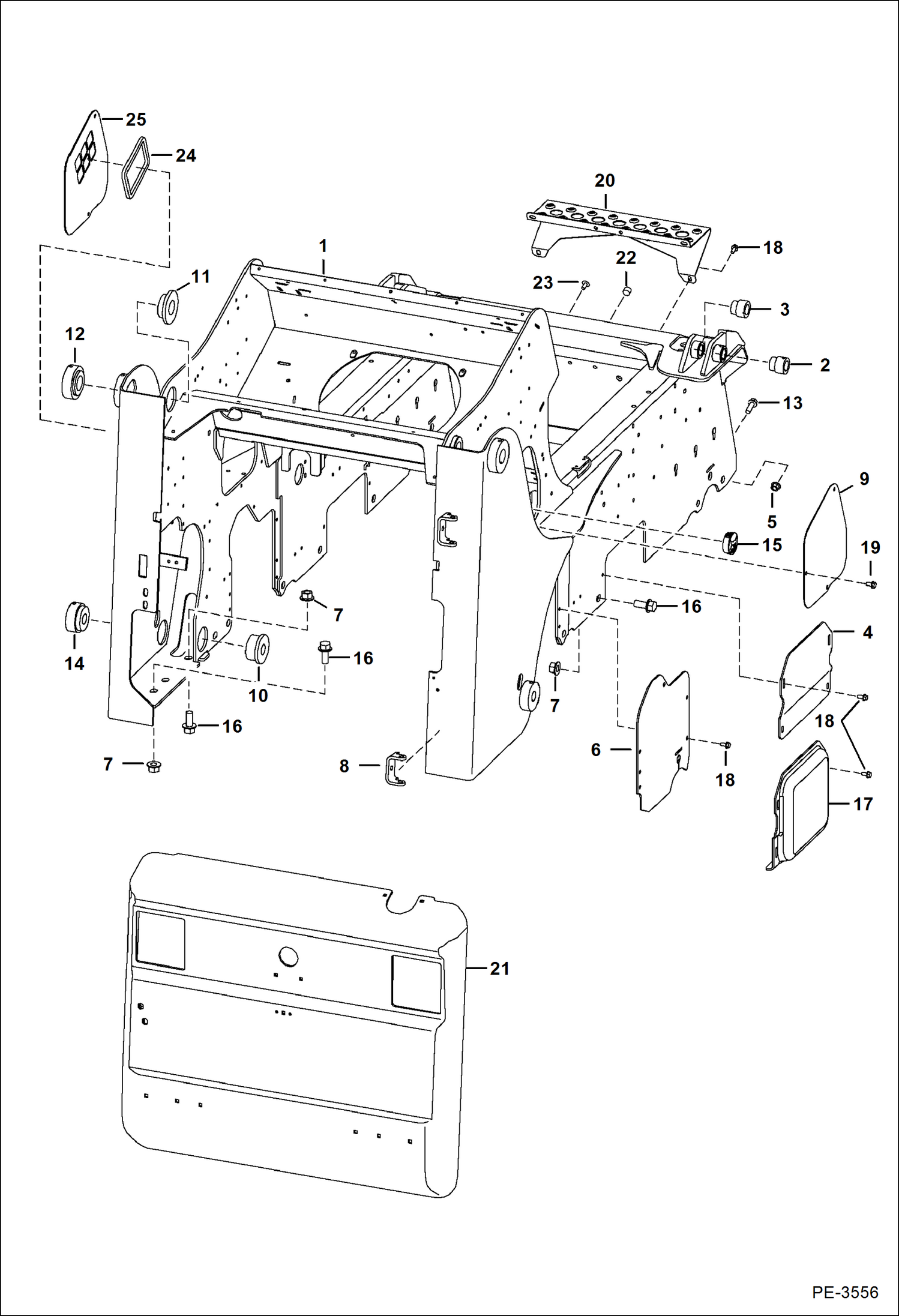 Схема запчастей Bobcat S-Series - MAIN FRAME (S/N 530940137 & Above) MAIN FRAME