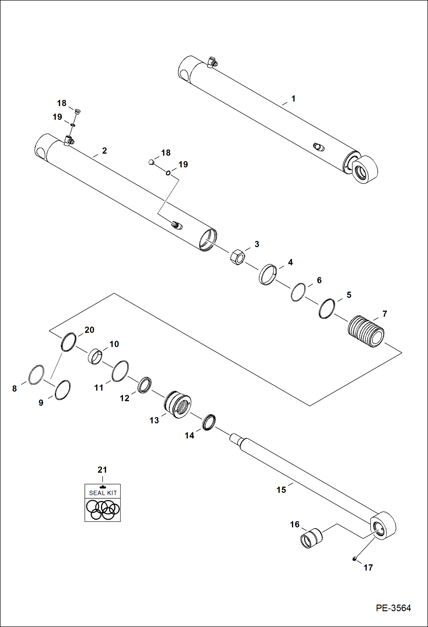 Схема запчастей Bobcat 337 - SWING CYLINDER HYDRAULIC SYSTEM