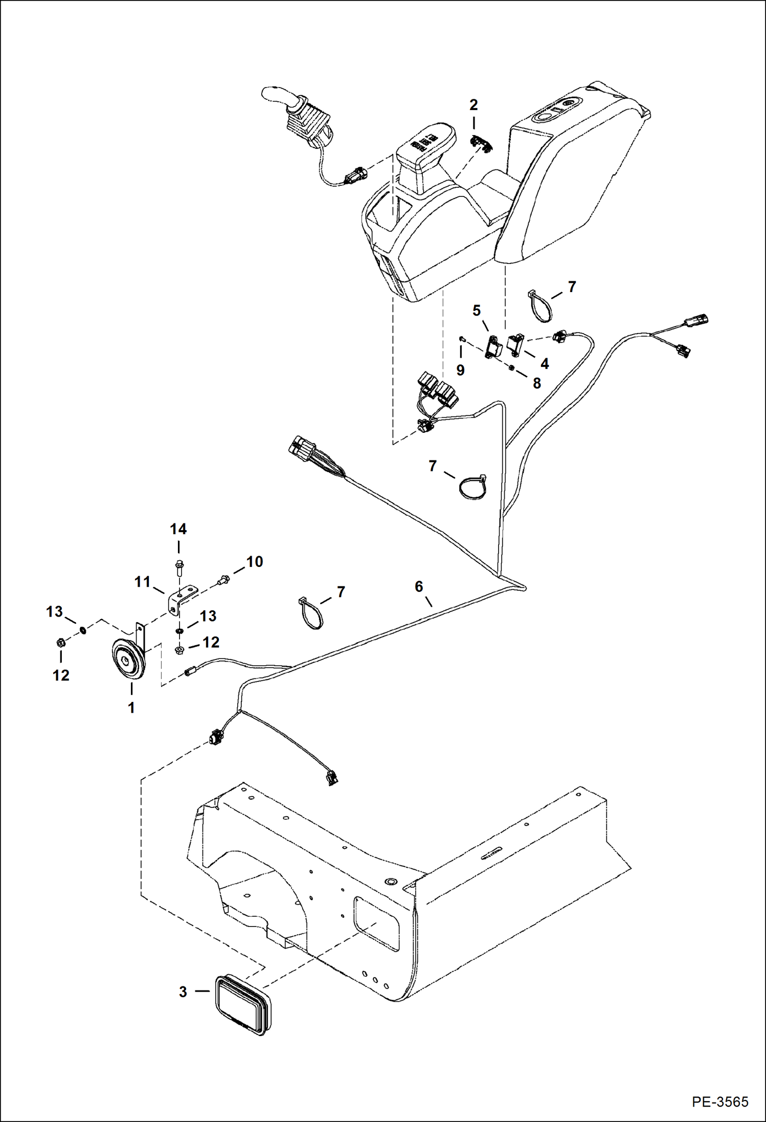 Схема запчастей Bobcat 337 - ELECTRICAL (LH Console) ELECTRICAL SYSTEM