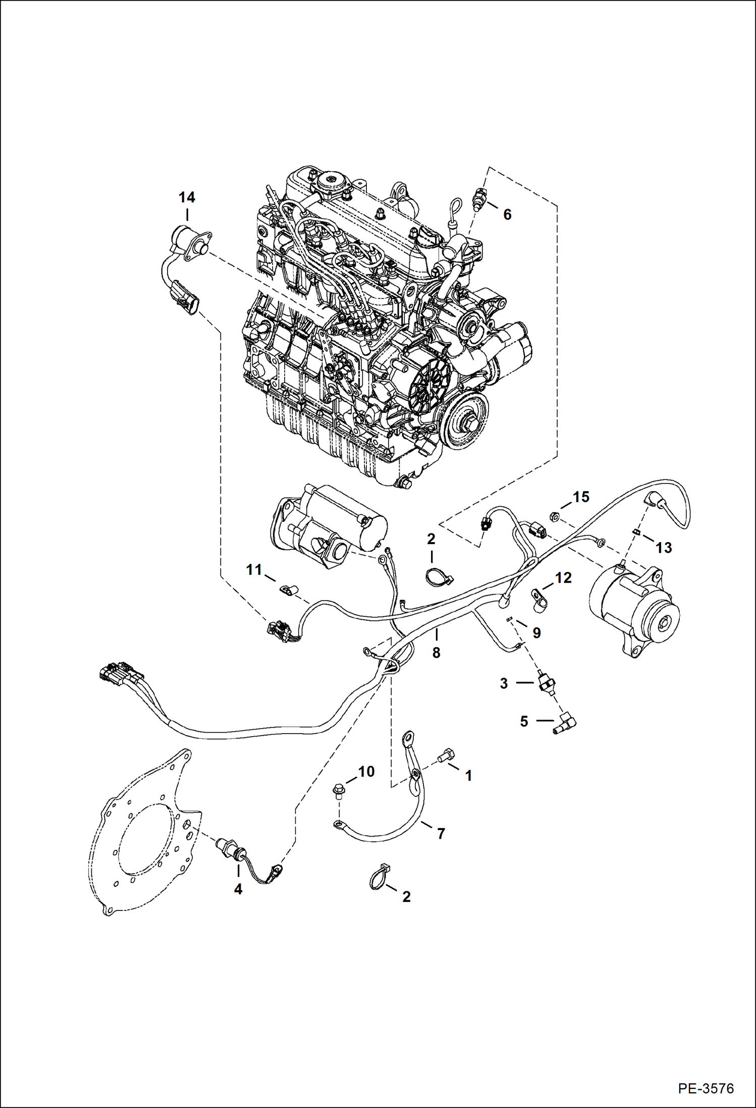 Схема запчастей Bobcat 425 - ELECTRICAL (Engine) ELECTRICAL SYSTEM