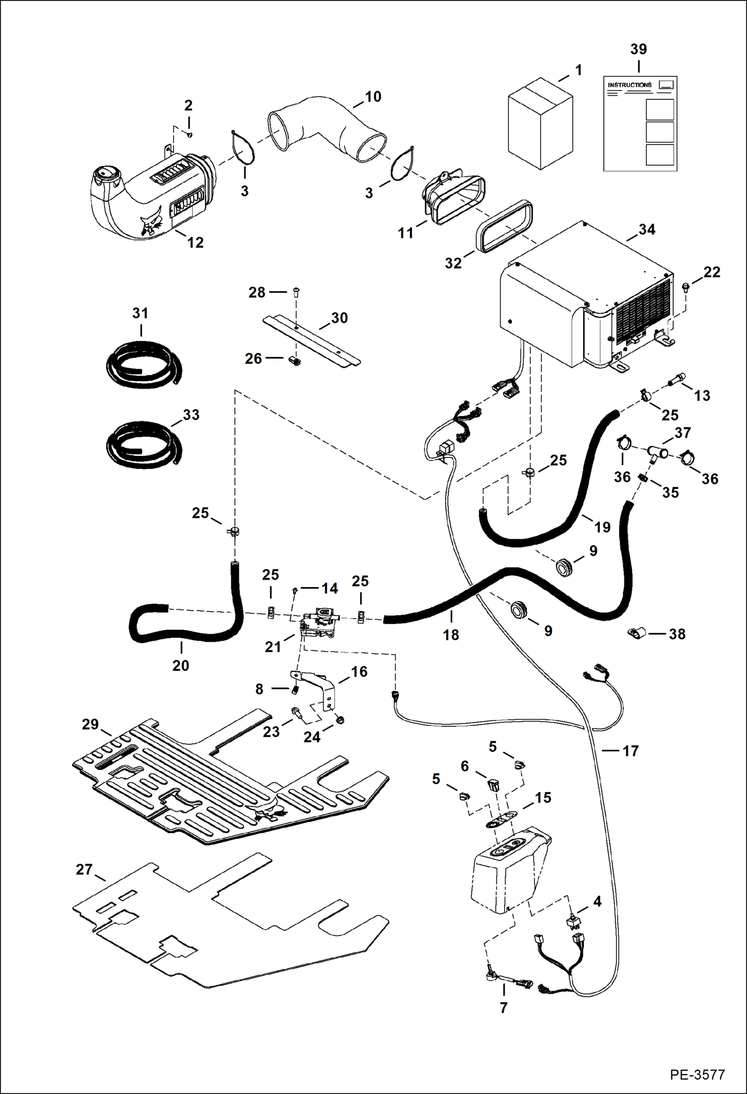 Схема запчастей Bobcat 425 - HEATER (Heater Kit) ACCESSORIES & OPTIONS