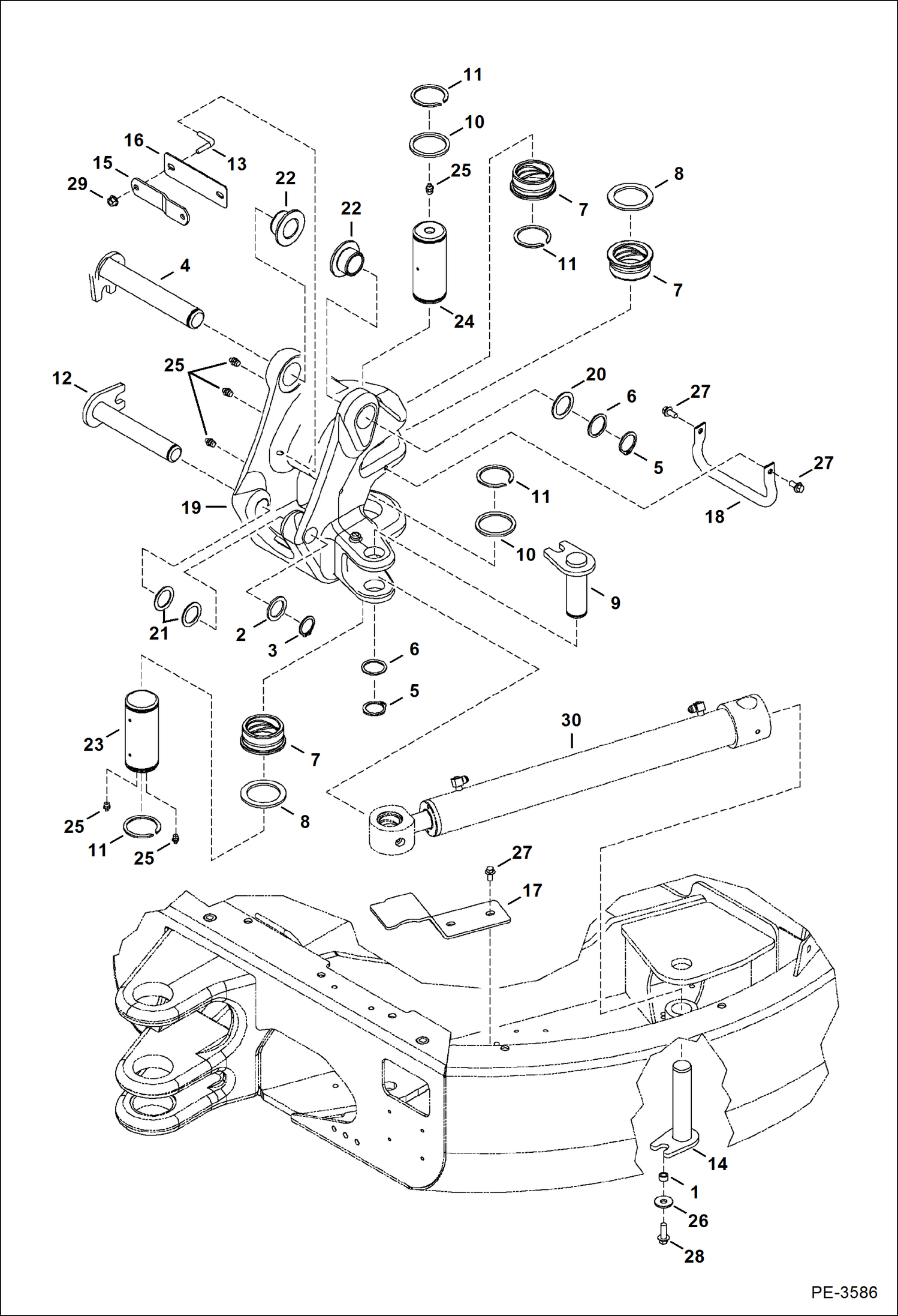 Схема запчастей Bobcat 325 - SWING FRAME WORK EQUIPMENT