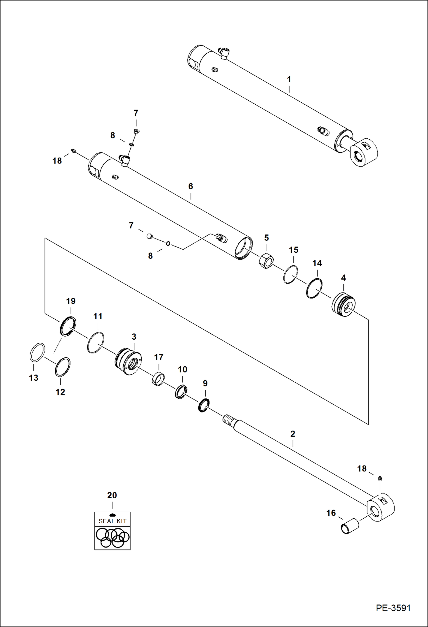 Схема запчастей Bobcat 329 - ARM CYLINDER HYDRAULIC SYSTEM