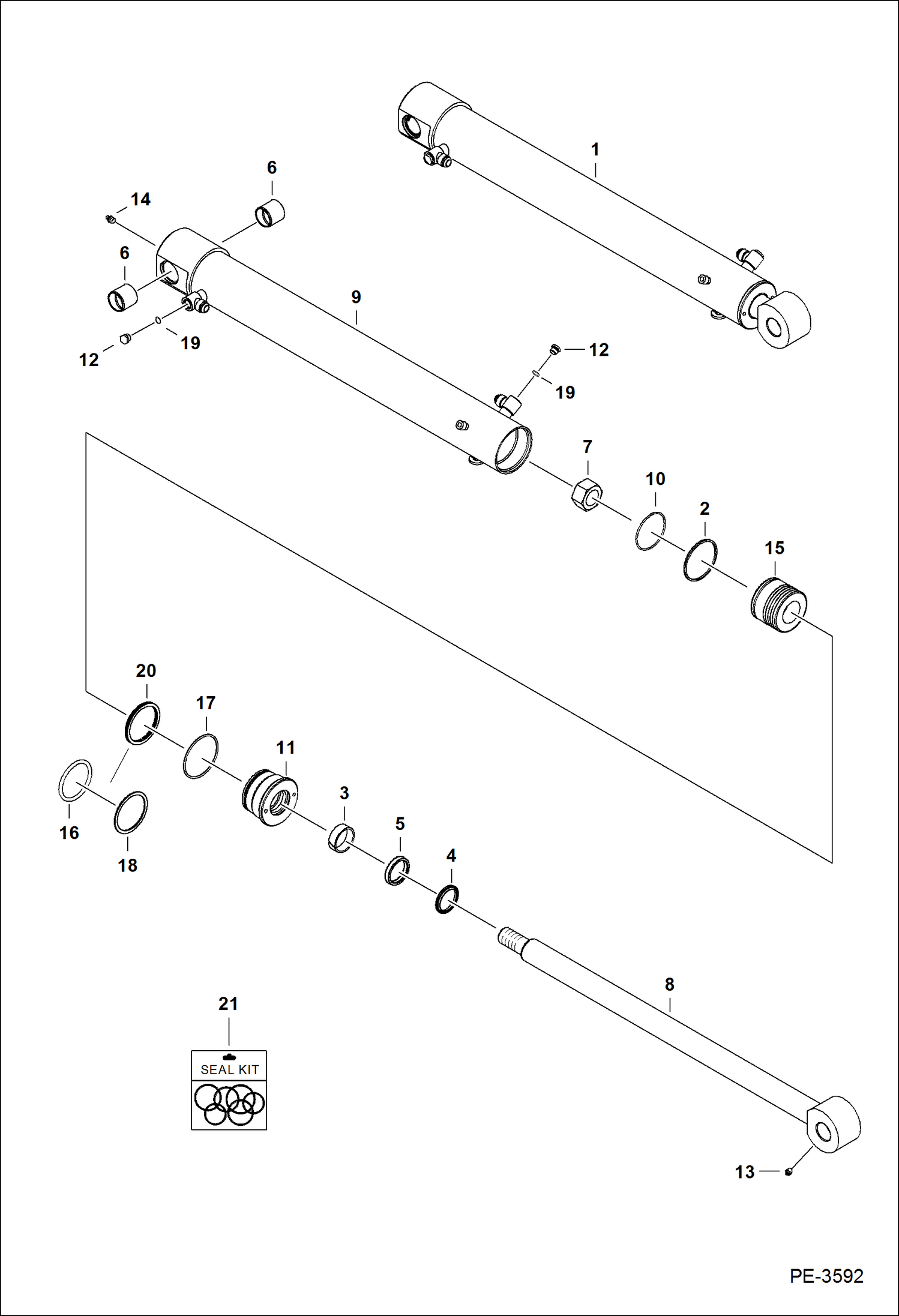 Схема запчастей Bobcat 329 - BOOM CYLINDER HYDRAULIC SYSTEM