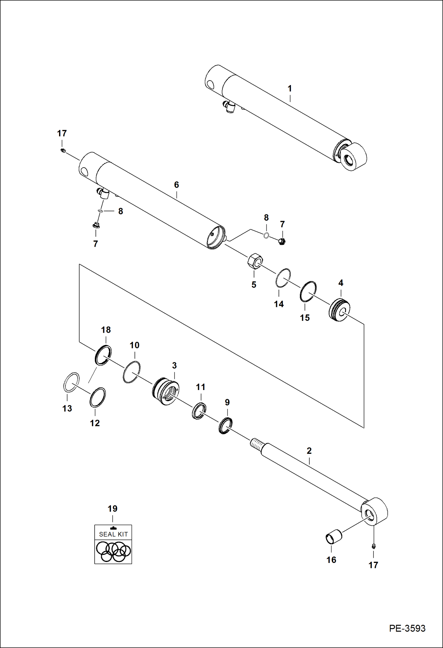 Схема запчастей Bobcat 329 - BUCKET CYLINDER HYDRAULIC SYSTEM