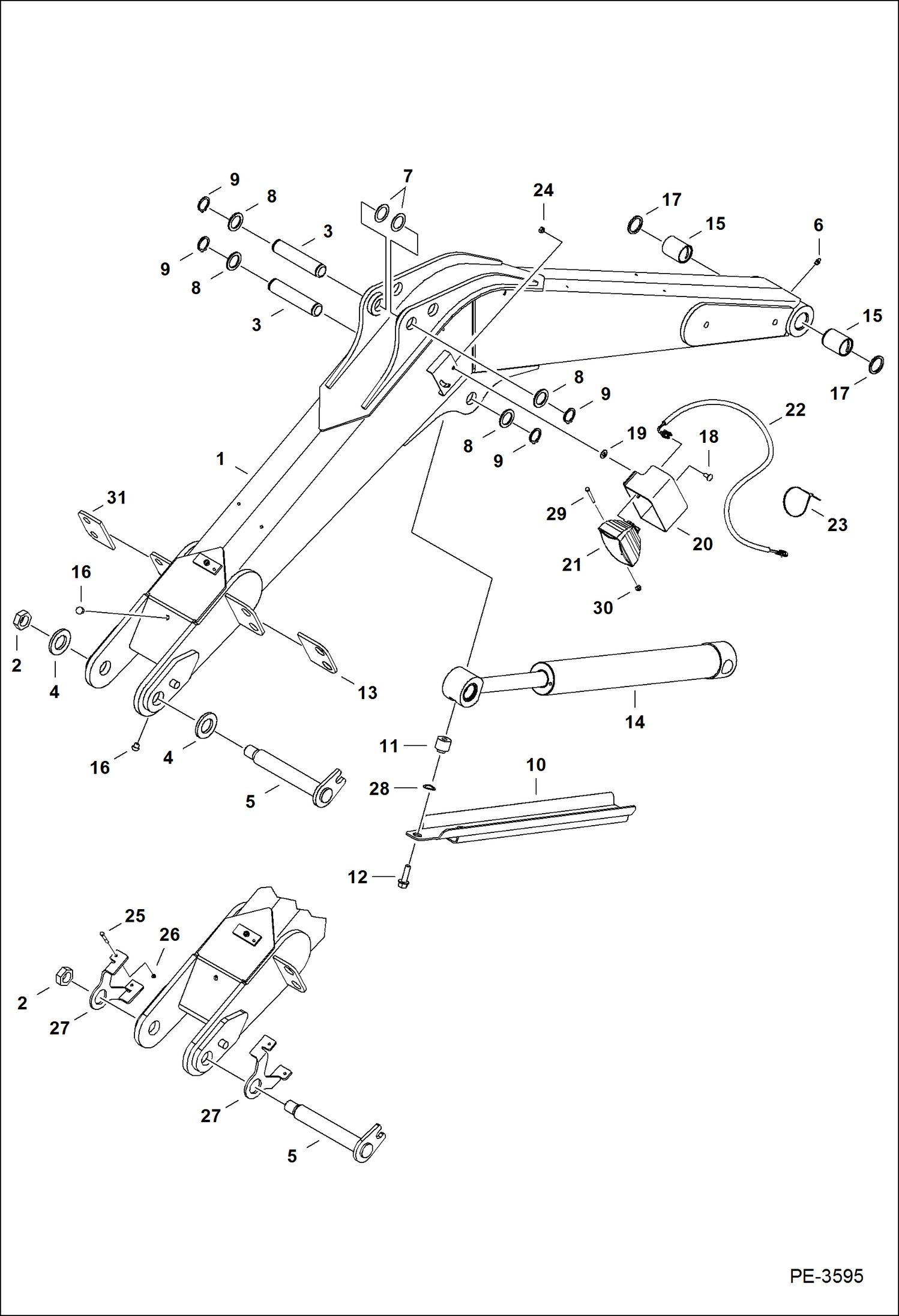 Схема запчастей Bobcat 331 - BOOM WORK EQUIPMENT