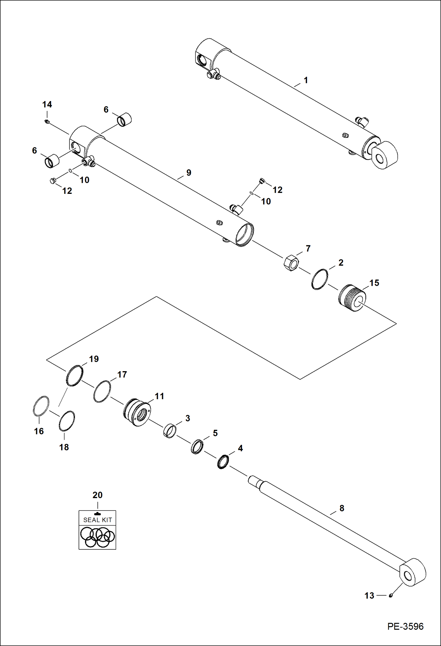 Схема запчастей Bobcat 331 - BOOM CYLINDER HYDRAULIC SYSTEM