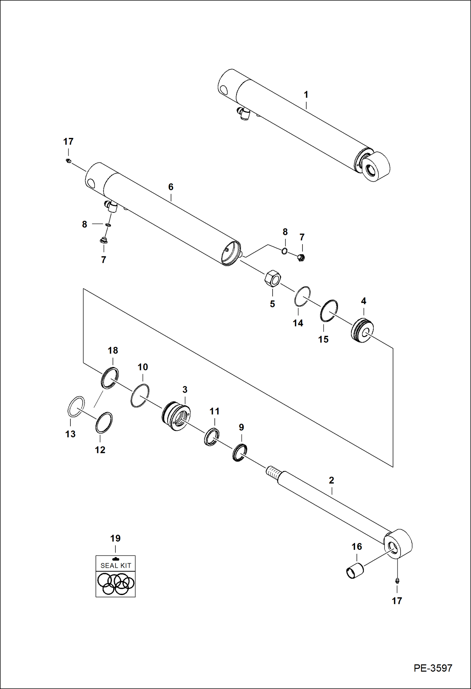 Схема запчастей Bobcat 331 - BUCKET CYLINDER HYDRAULIC SYSTEM