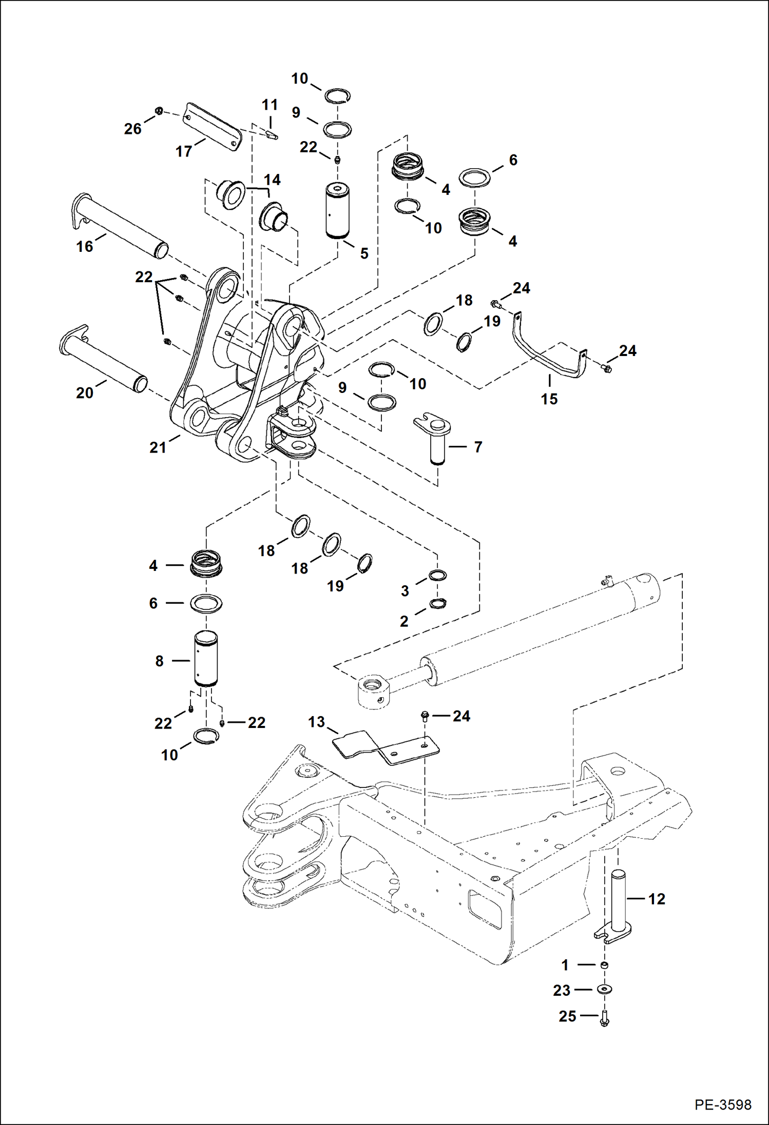 Схема запчастей Bobcat 335 - SWING FRAME WORK EQUIPMENT