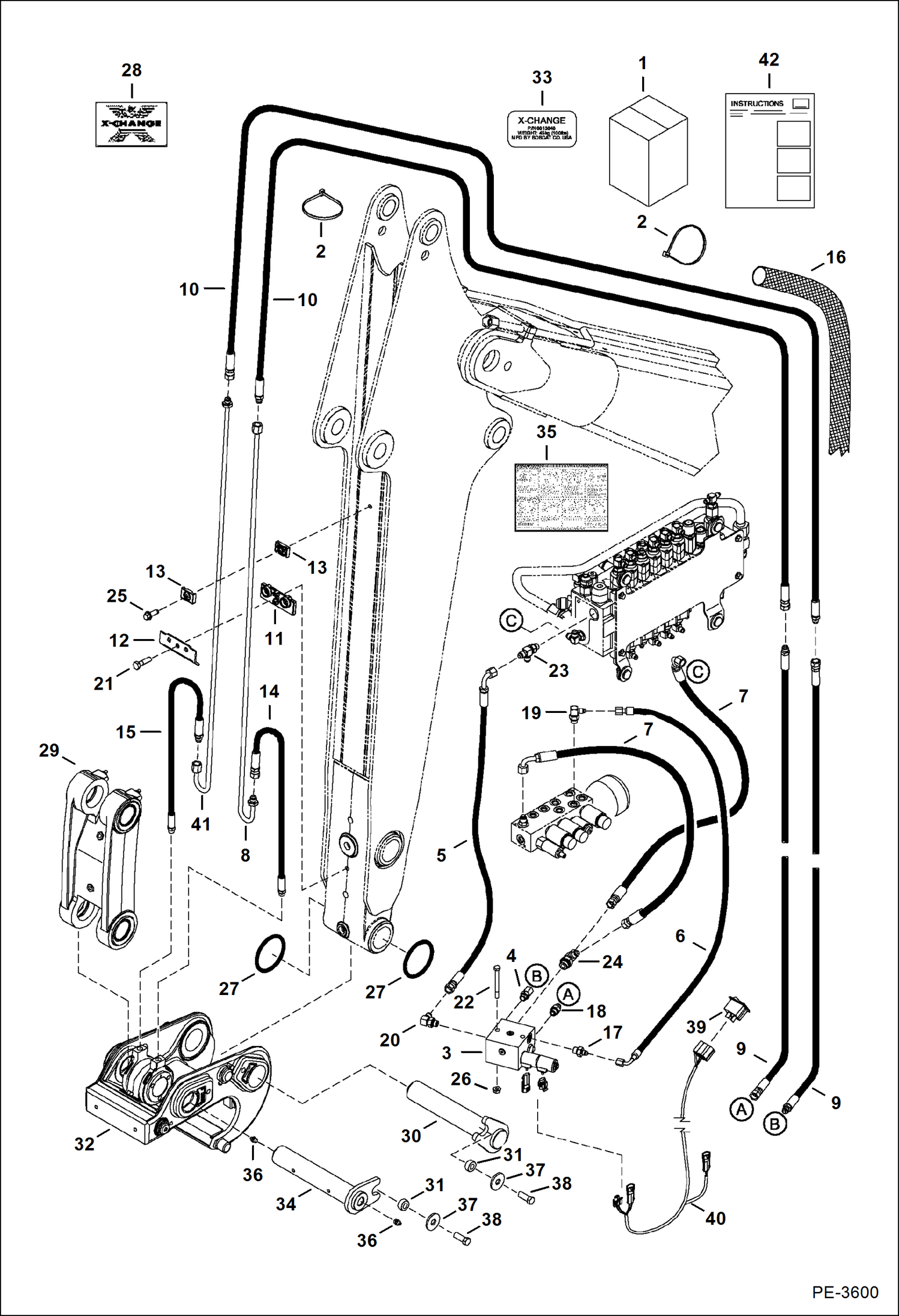 Схема запчастей Bobcat 335 - X-CHANGE (Hydraulic) (Kit) ACCESSORIES & OPTIONS