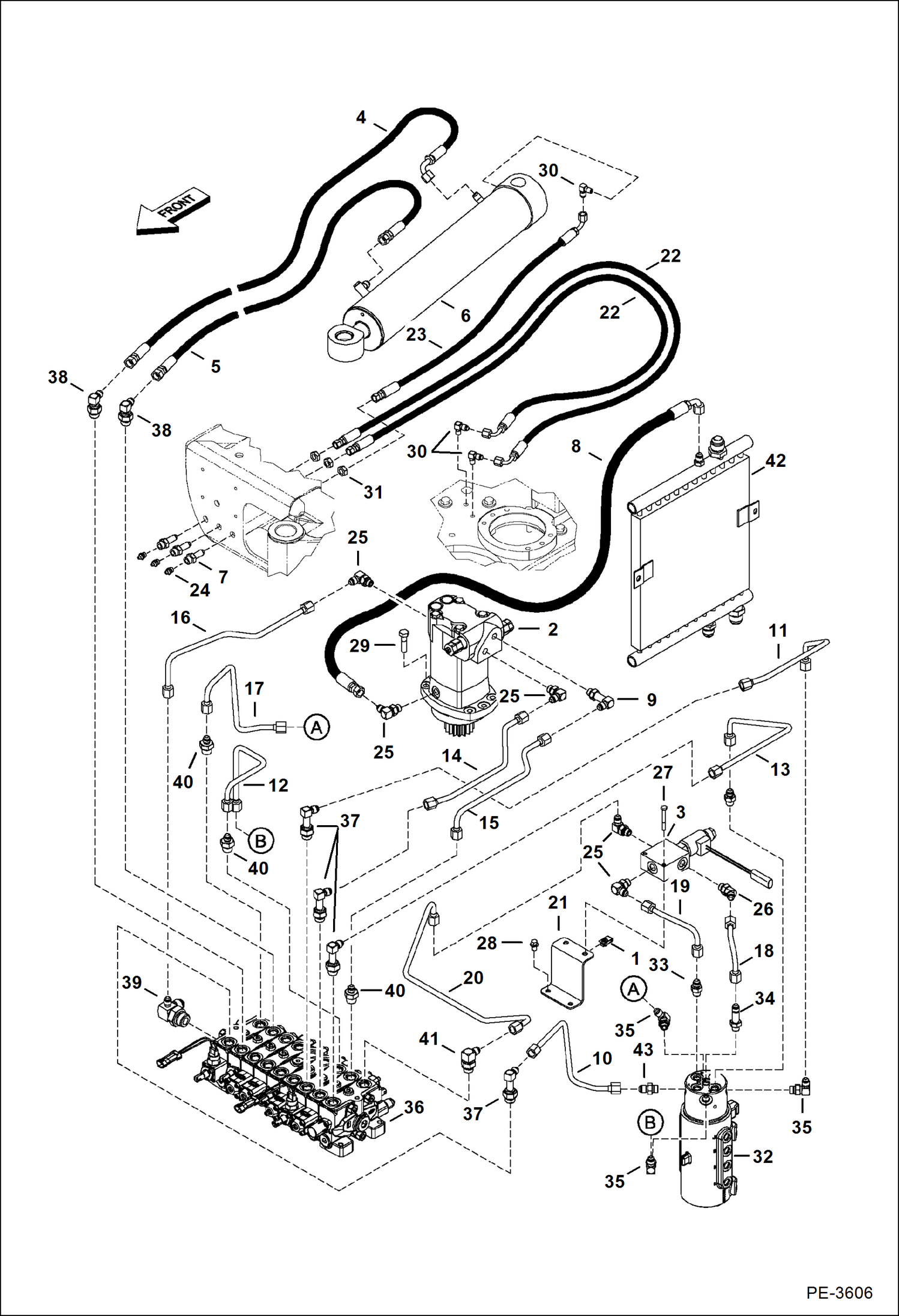 Схема запчастей Bobcat 323 - HYDRAULIC CIRCUITRY (Upper/Swing) HYDRAULIC SYSTEM