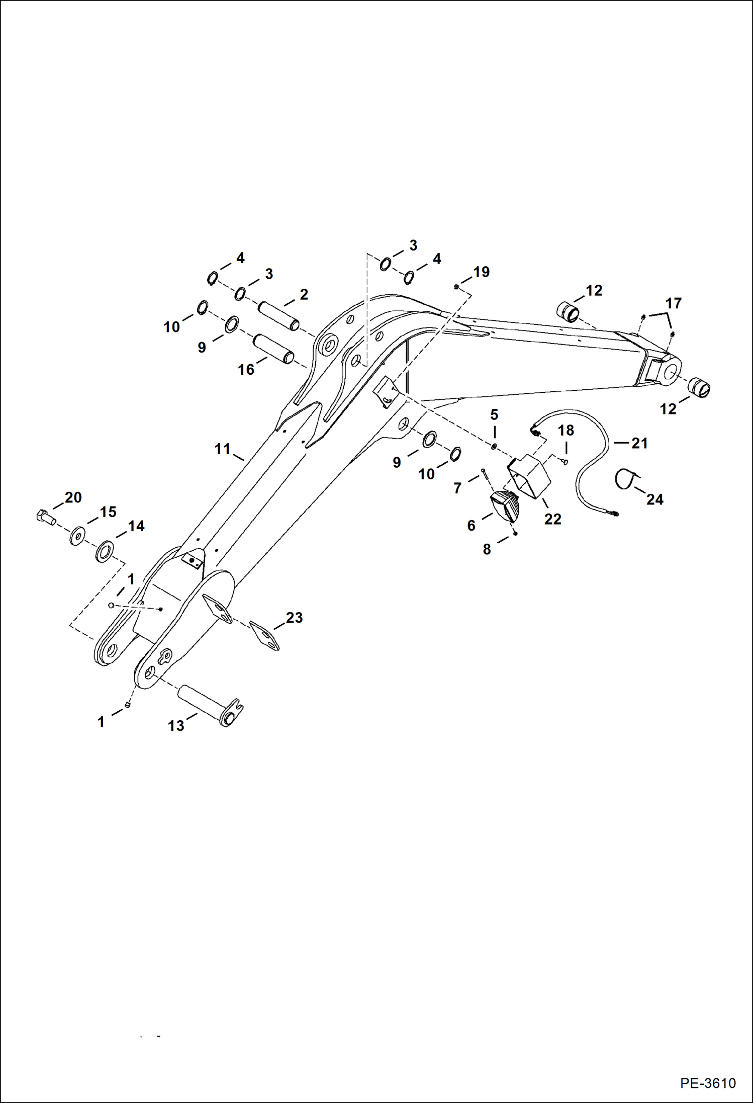 Схема запчастей Bobcat 335 - BOOM WORK EQUIPMENT