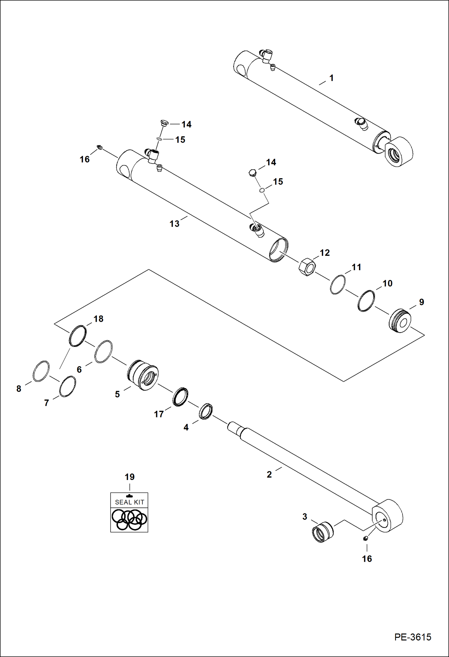 Схема запчастей Bobcat 335 - BUCKET CYLINDER HYDRAULIC SYSTEM