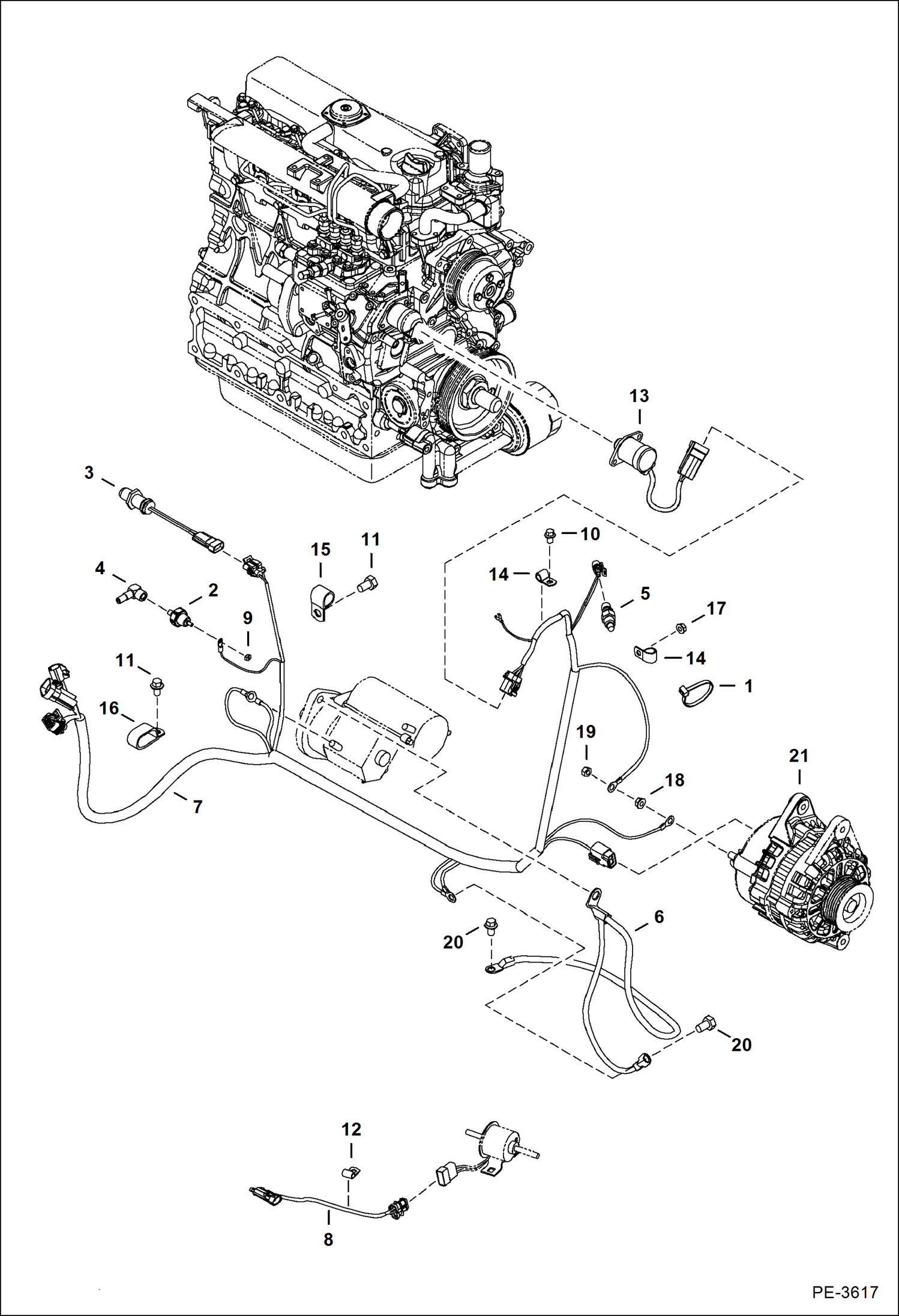 Схема запчастей Bobcat 430 - ELECTRICAL (Engine) ELECTRICAL SYSTEM