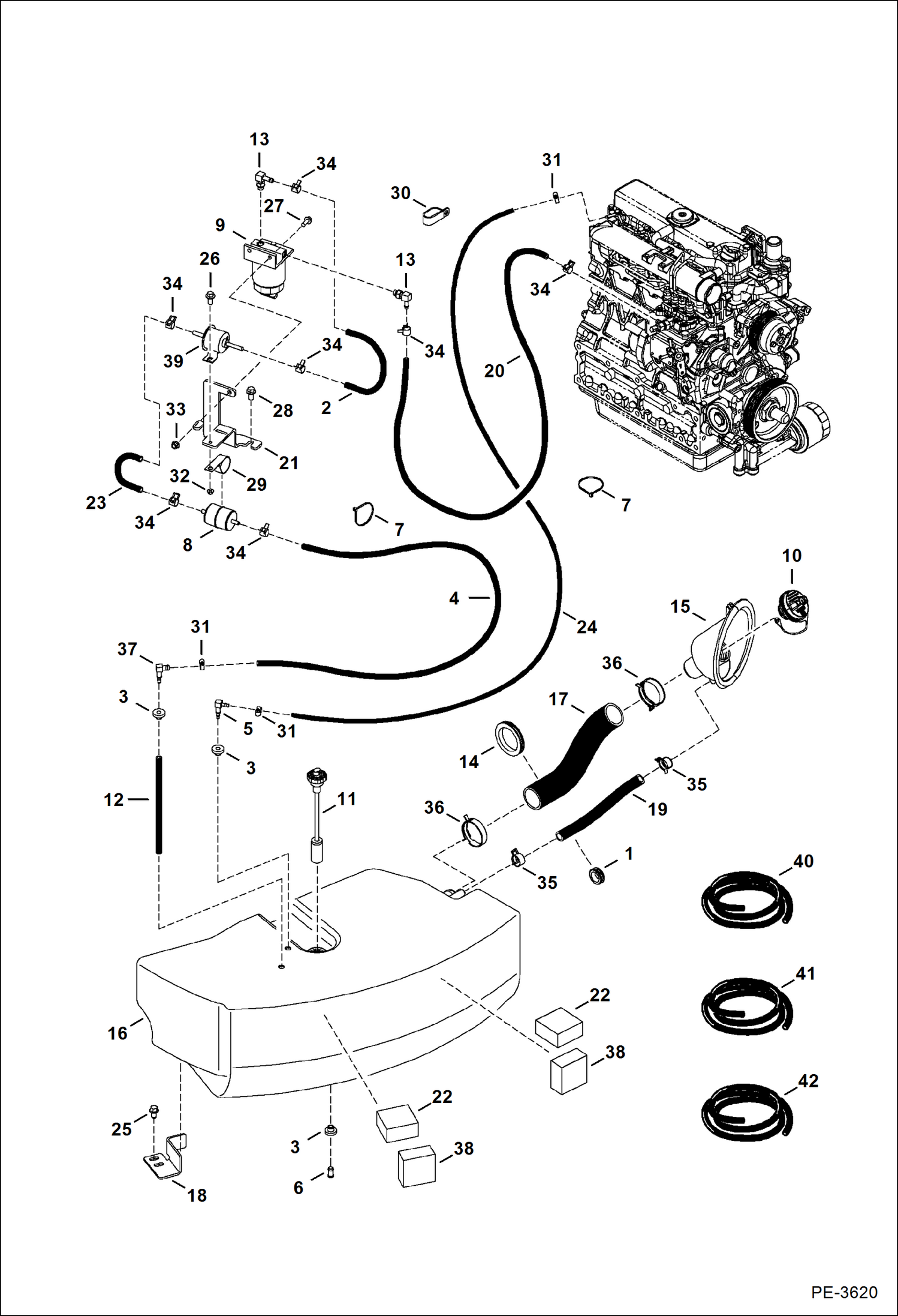 Схема запчастей Bobcat 430 - FUEL SYSTEM POWER UNIT