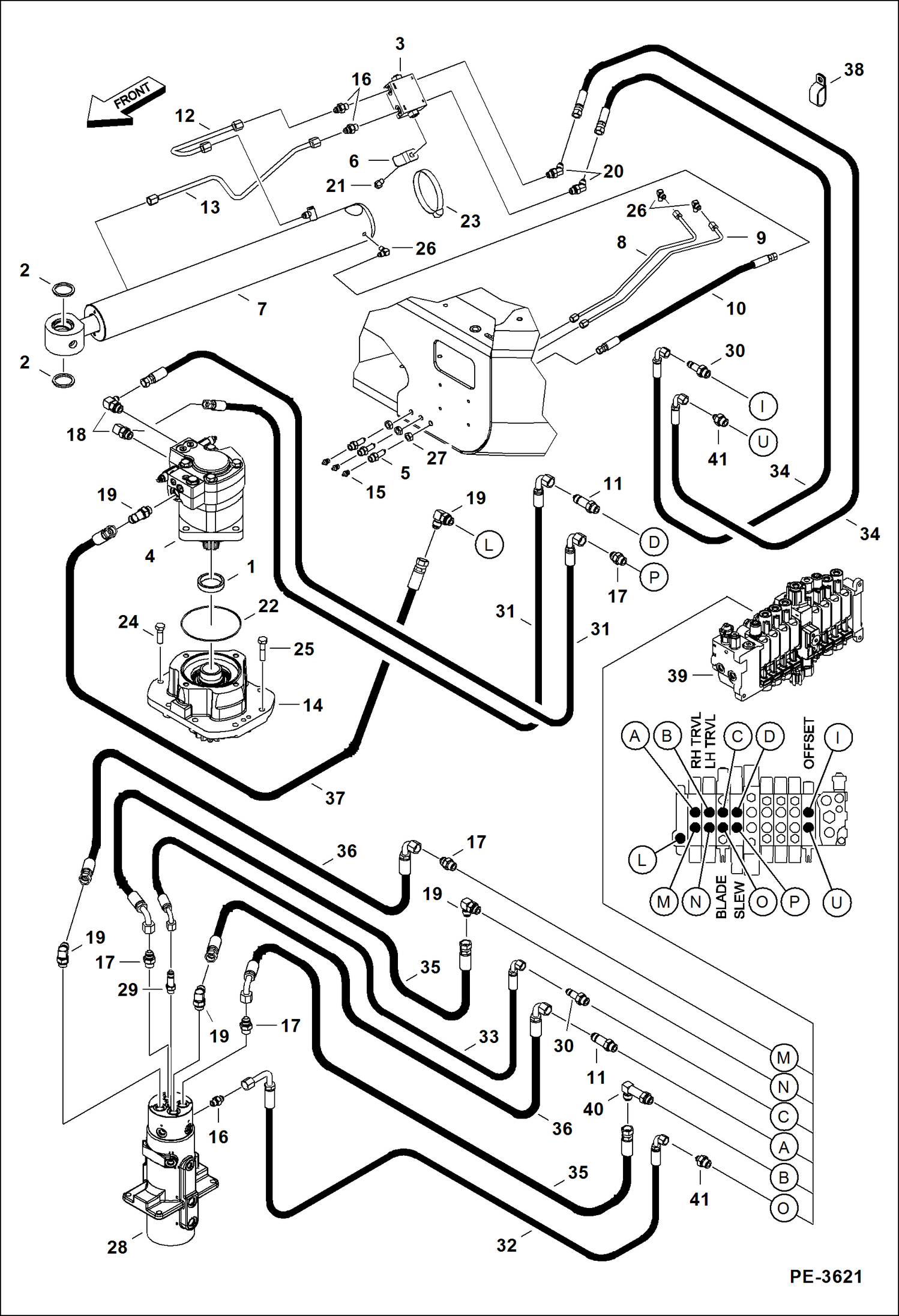 Схема запчастей Bobcat 430 - HYDRAULIC CIRCUITRY (Upper/Swing) HYDRAULIC SYSTEM