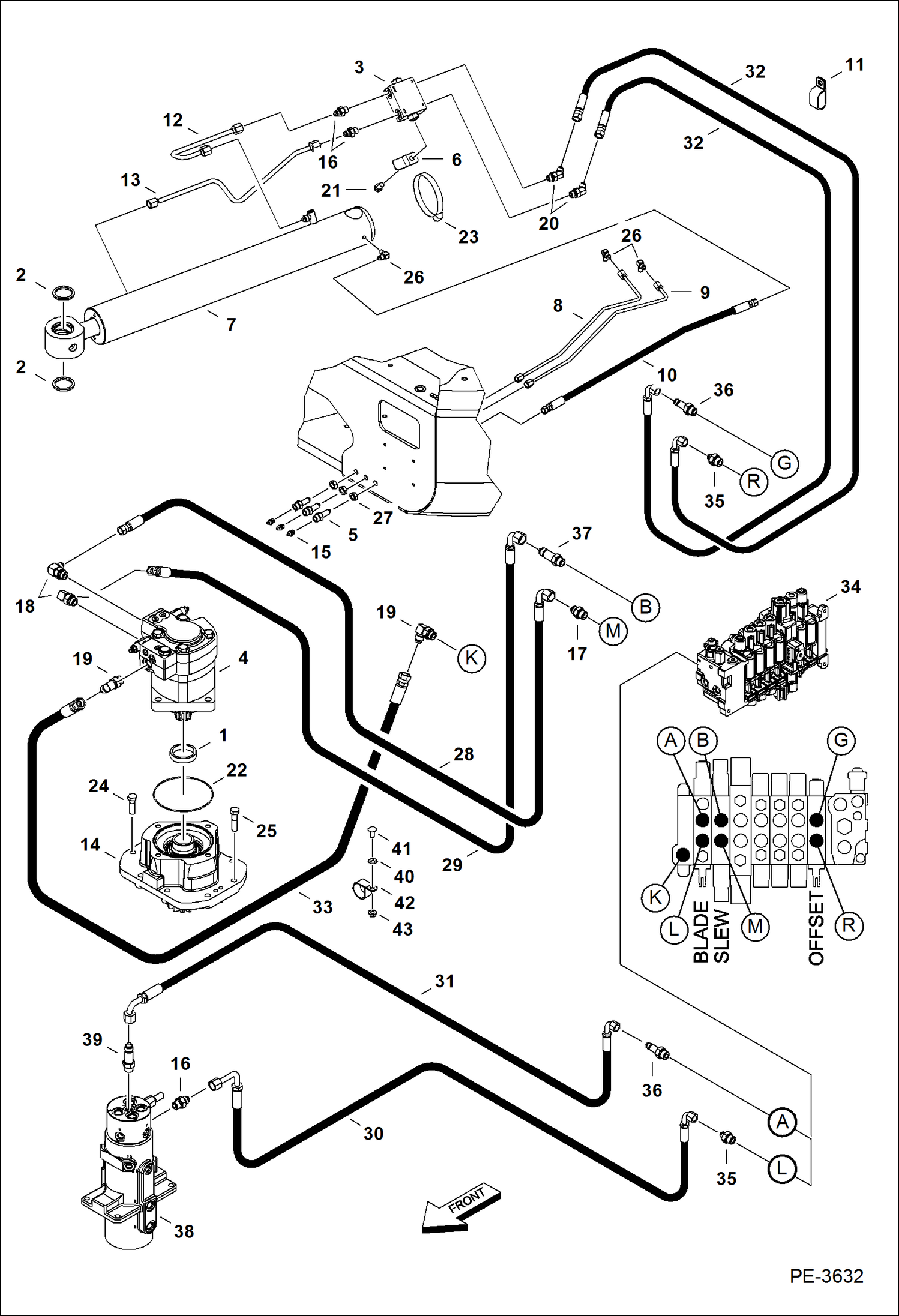 Схема запчастей Bobcat 430 - HYDRAULIC CIRCUITRY (Upper/Swing) HYDRAULIC/HYDROSTATIC SYSTEM