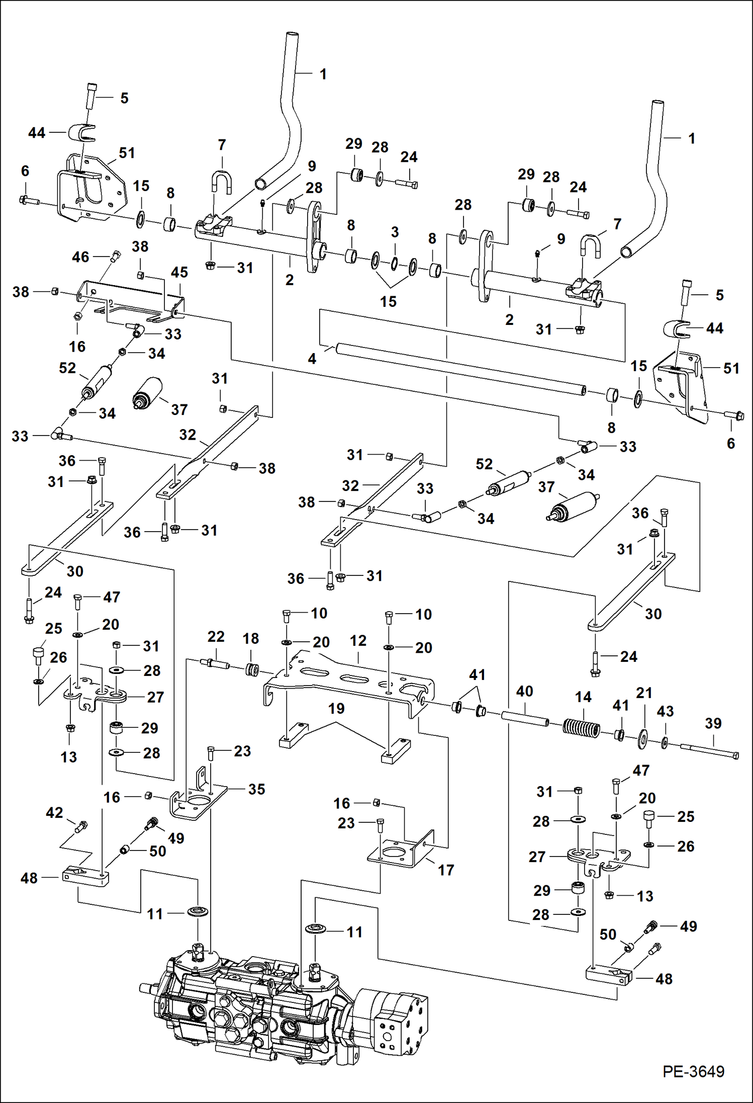 Схема запчастей Bobcat S-Series - HAND CONTROLS HYDROSTATIC SYSTEM