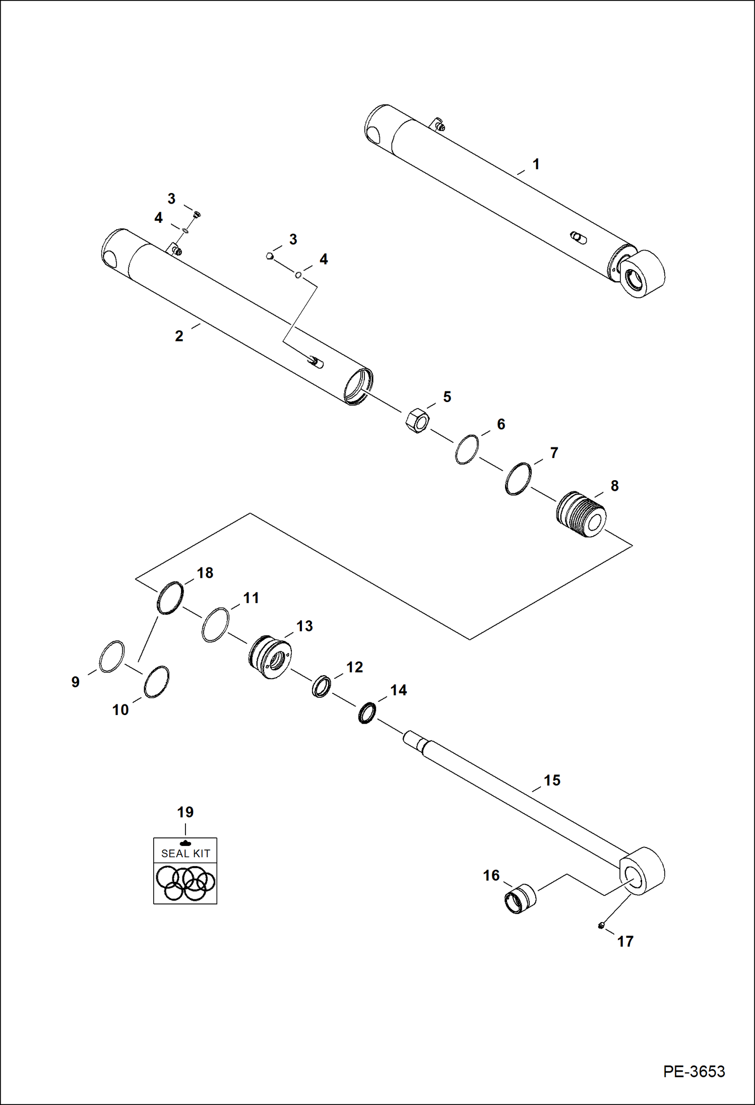 Схема запчастей Bobcat 329 - SWING CYLINDER HYDRAULIC SYSTEM