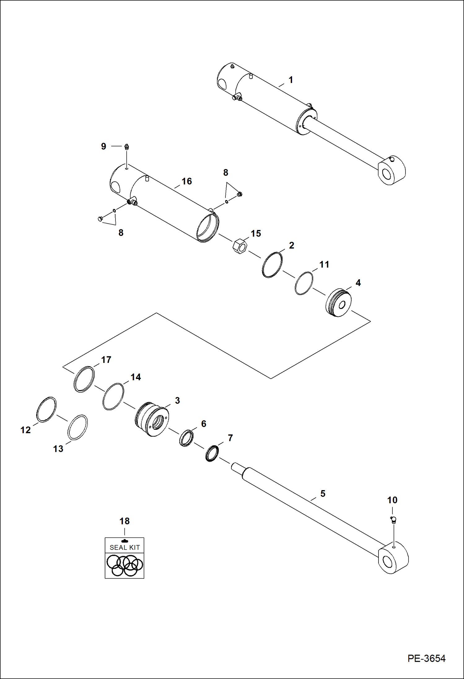 Схема запчастей Bobcat 329 - BLADE CYLINDER HYDRAULIC SYSTEM