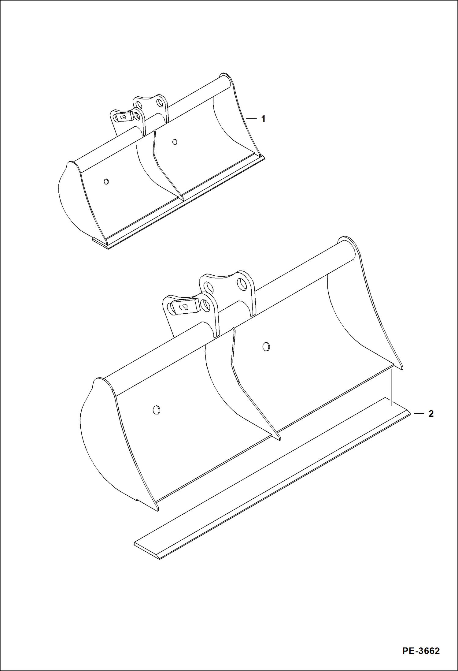 Схема запчастей Bobcat BUCKETS - BUCKET (Grading Pin-On Style) (31.00) (800 mm) (317 & 418) Экскаваторы