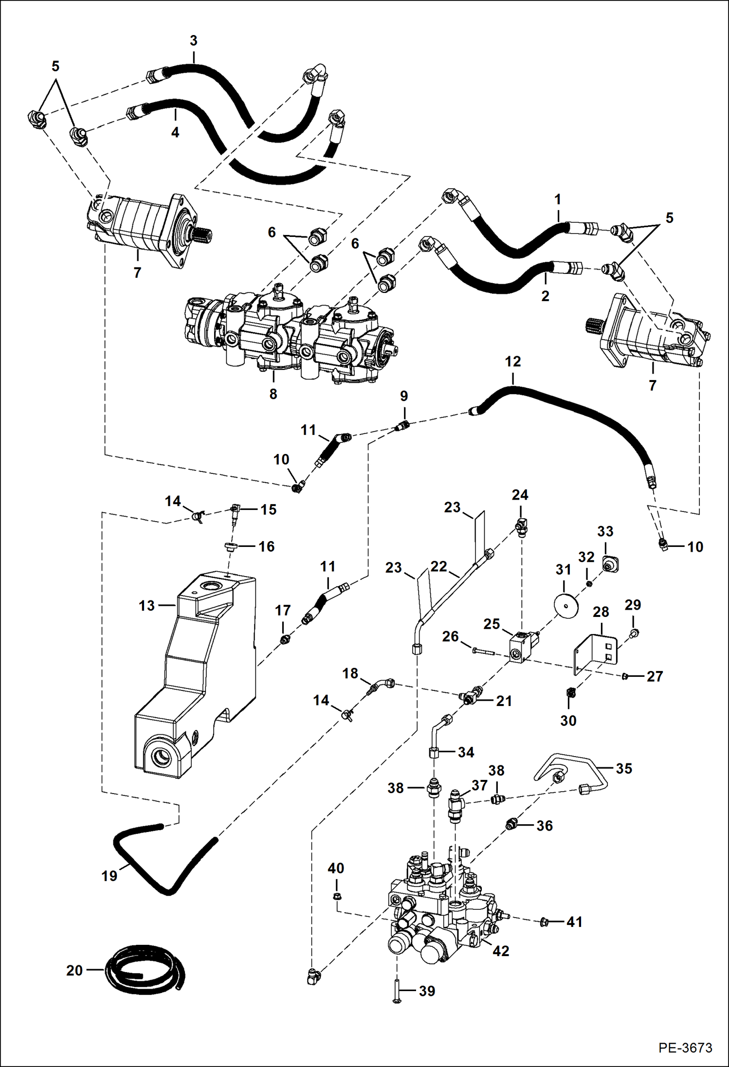 Схема запчастей Bobcat S-Series - HYDROSTATIC CIRCUITRY HYDROSTATIC SYSTEM