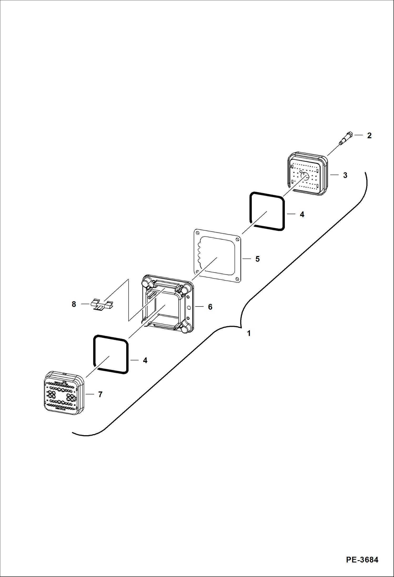 Схема запчастей Bobcat A-Series - CONNECTOR HARNESS ASSEMBLY ELECTRICAL SYSTEM