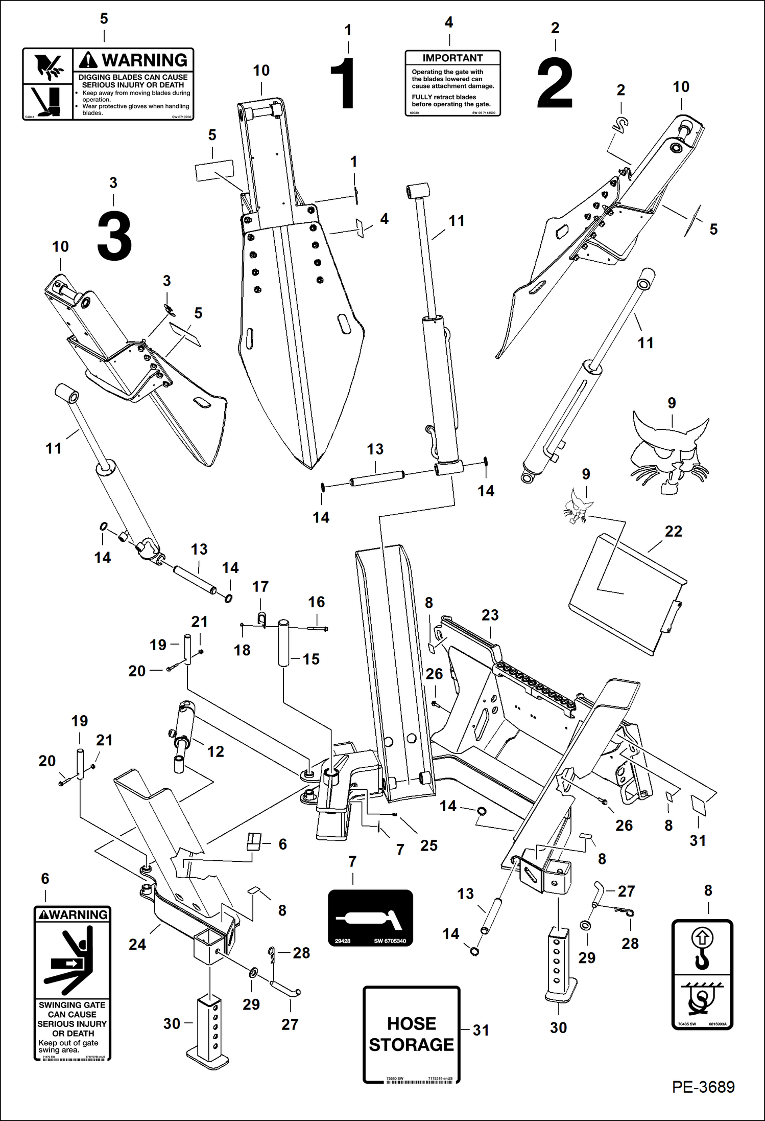 Схема запчастей Bobcat TREE SPADE - TREE SPADE (Main Frame) (TS24C A9VC) (TS24C Conv A9UW) Loader