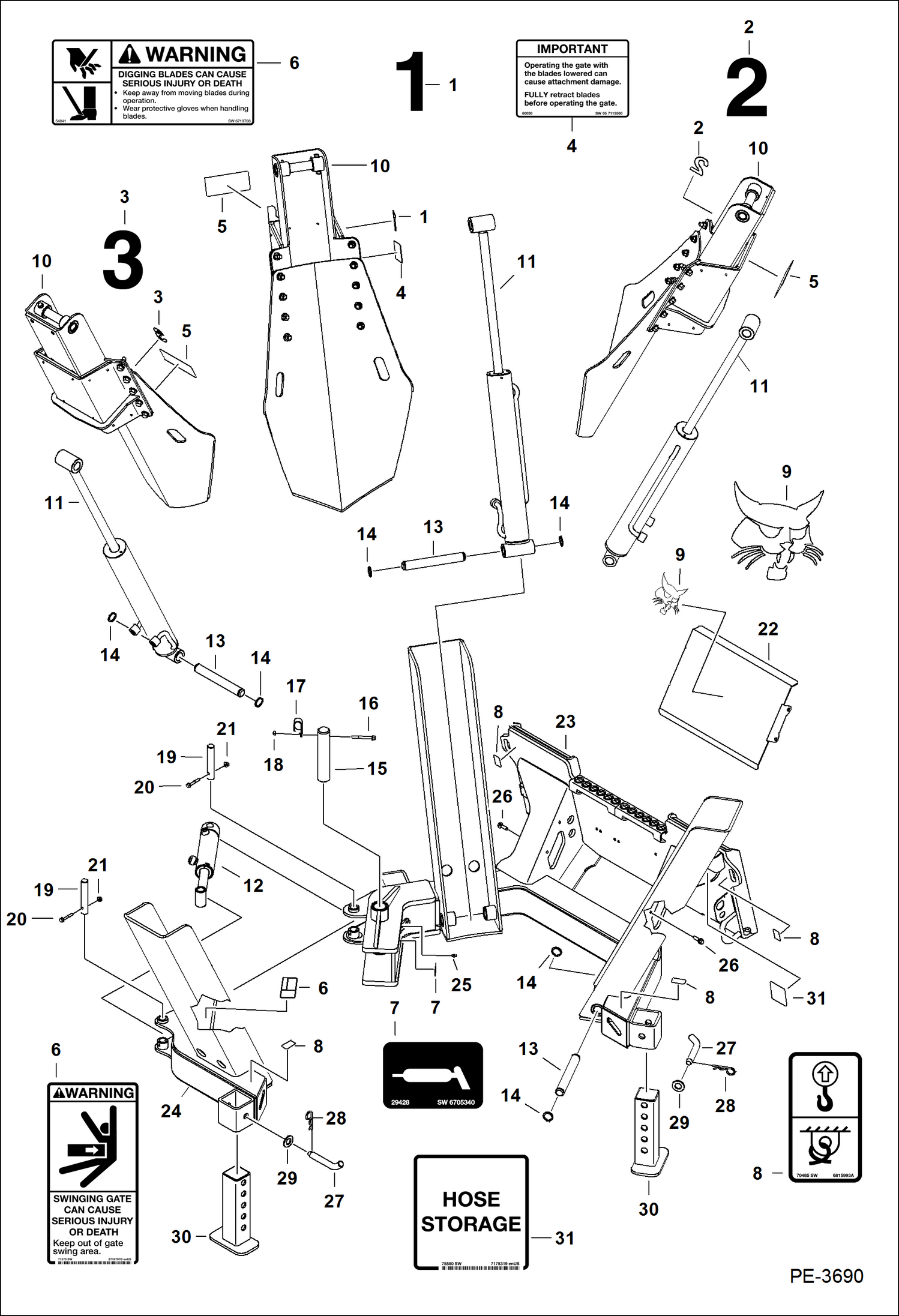 Схема запчастей Bobcat TREE SPADE - TREE SPADE (Main Frame) (TS24M A9U5) (TS24M Conv A9SN) (TS24T A9U2 ) (TS24T Conv A9SK) Loader