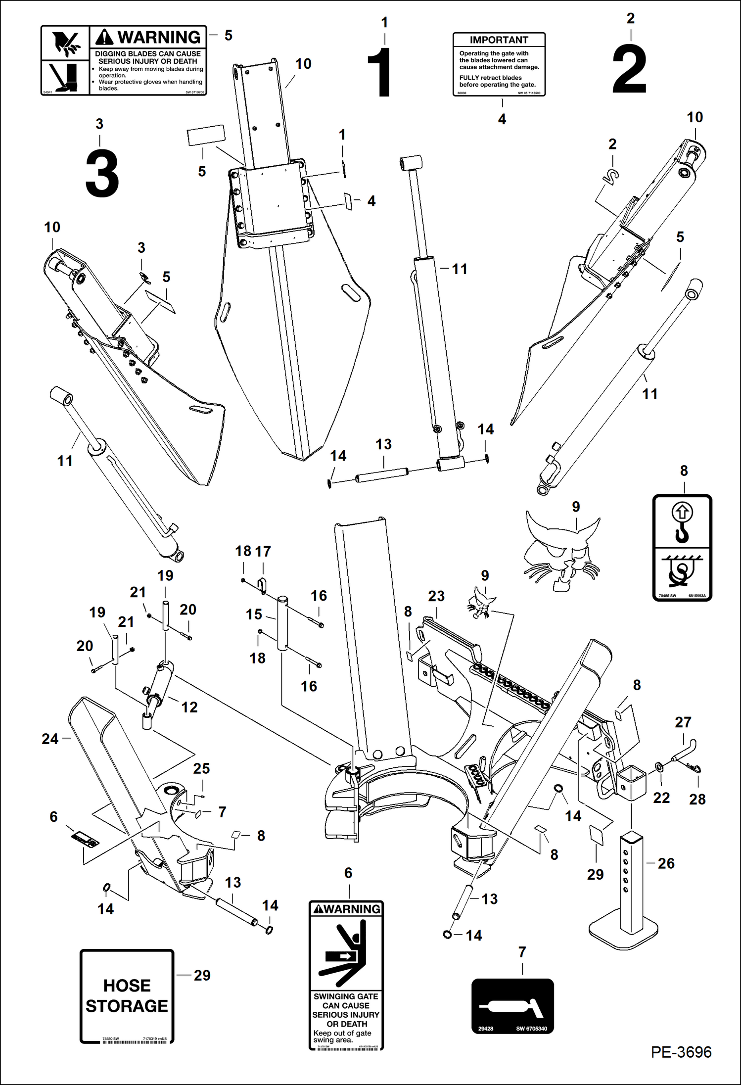 Схема запчастей Bobcat TREE SPADE - TREE SPADE (Main Frame) (TS32C A9VG) (TS32C Conv A9V3) Loader