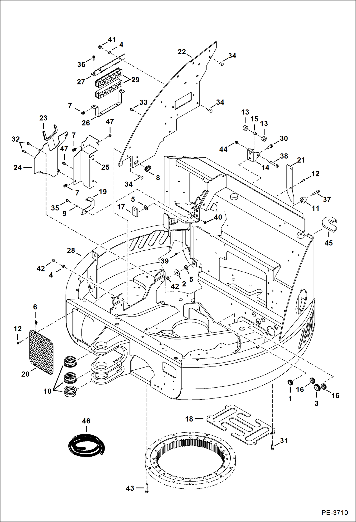 Схема запчастей Bobcat 430 - UPPERSTRUCTURE (S/N 562914619 & Above) MAIN FRAME