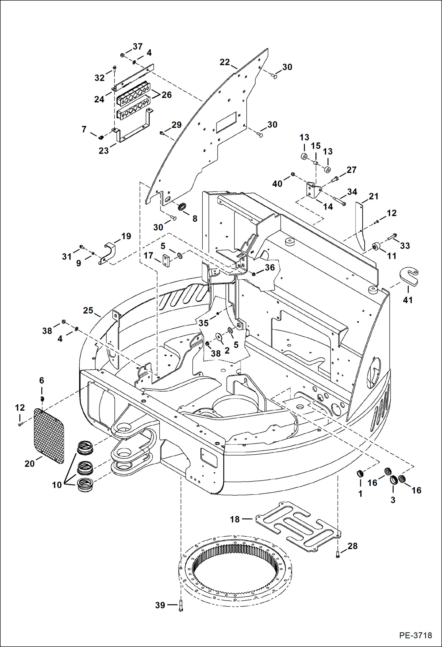 Схема запчастей Bobcat 430 - UPPERSTRUCTURE (S/N 563014293 & Above) MAIN FRAME