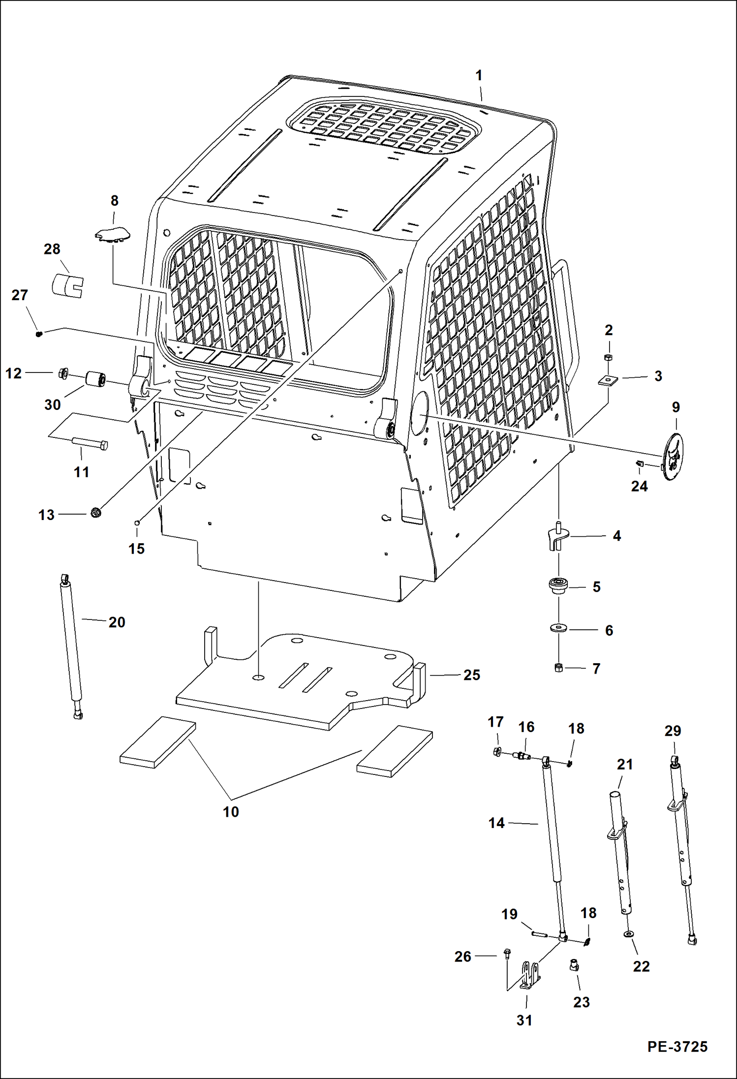 Схема запчастей Bobcat A-Series - OPERATOR CAB MAIN FRAME