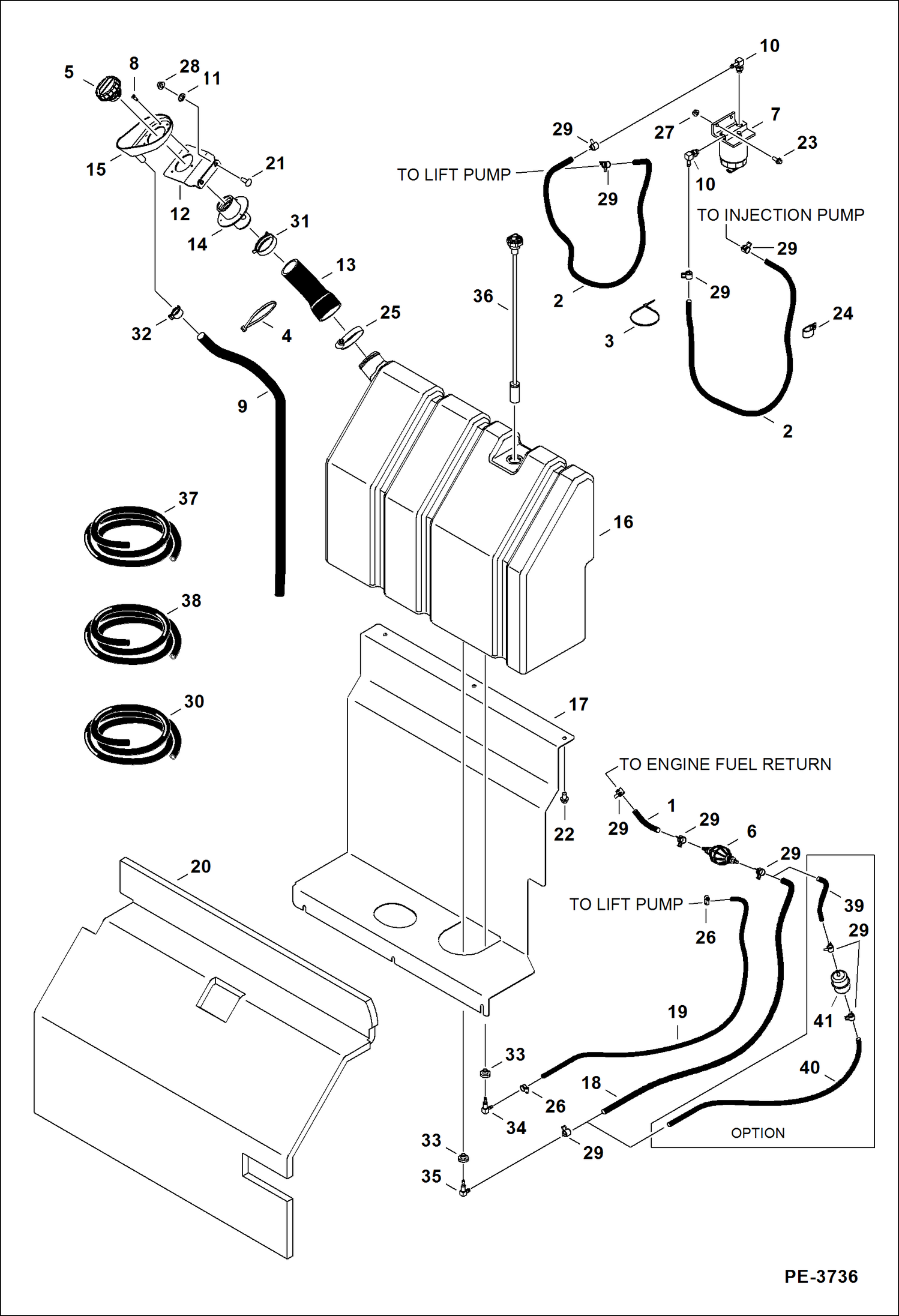 Схема запчастей Bobcat 337 - FUEL SYSTEM POWER UNIT