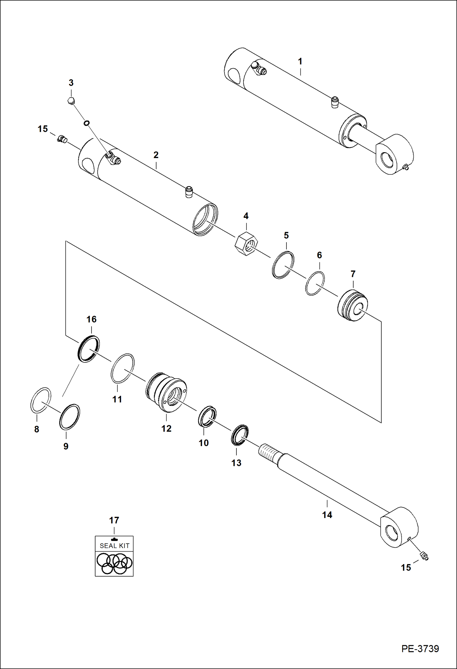 Схема запчастей Bobcat 5610 - 3 PT LIFT CYLINDER HYDRAULIC SYSTEM