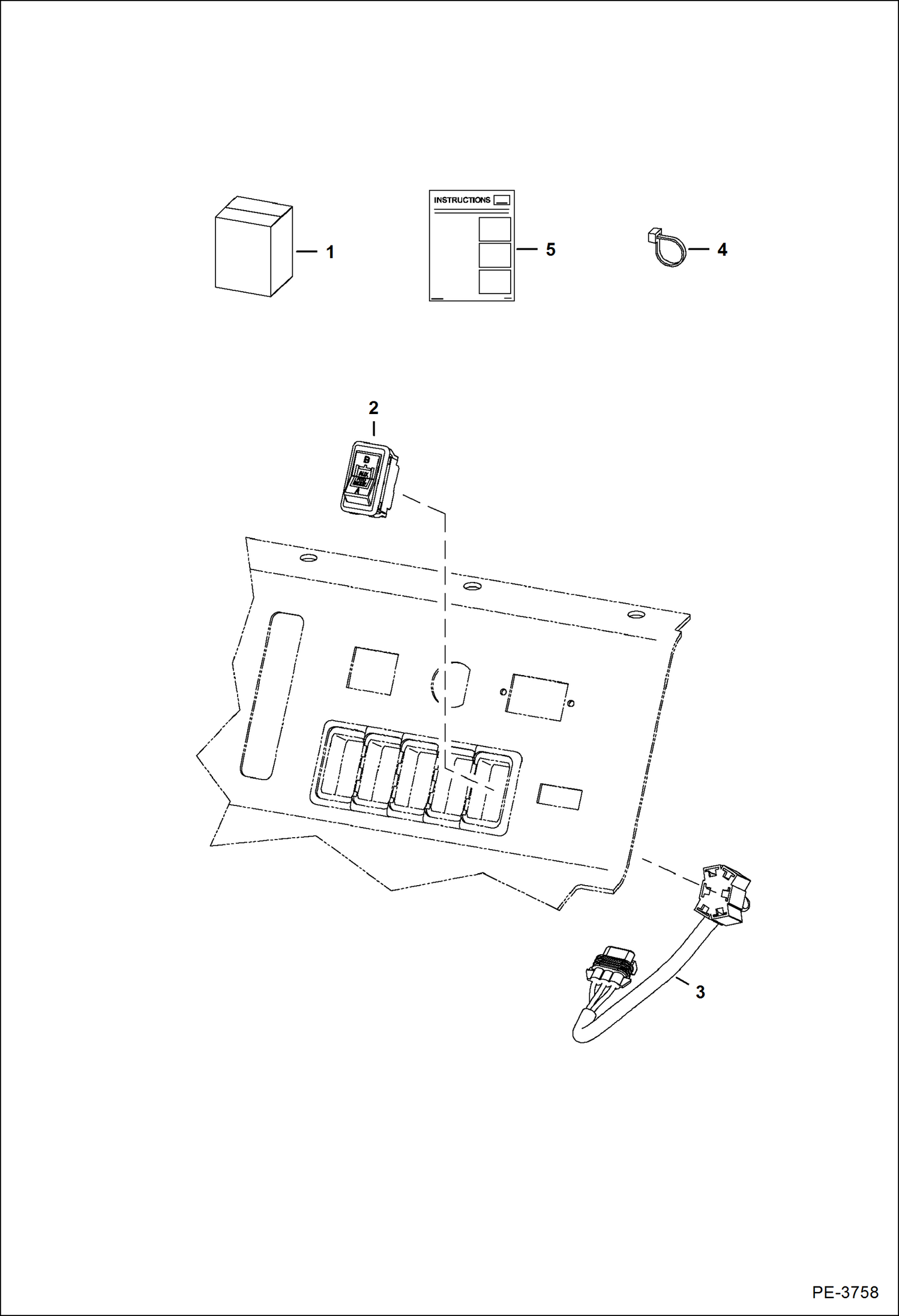 Схема запчастей Bobcat Mini Tracks Loaders - AUXILIARY HYDRAULICS MODE SWITCH KIT ACCESSORIES & OPTIONS