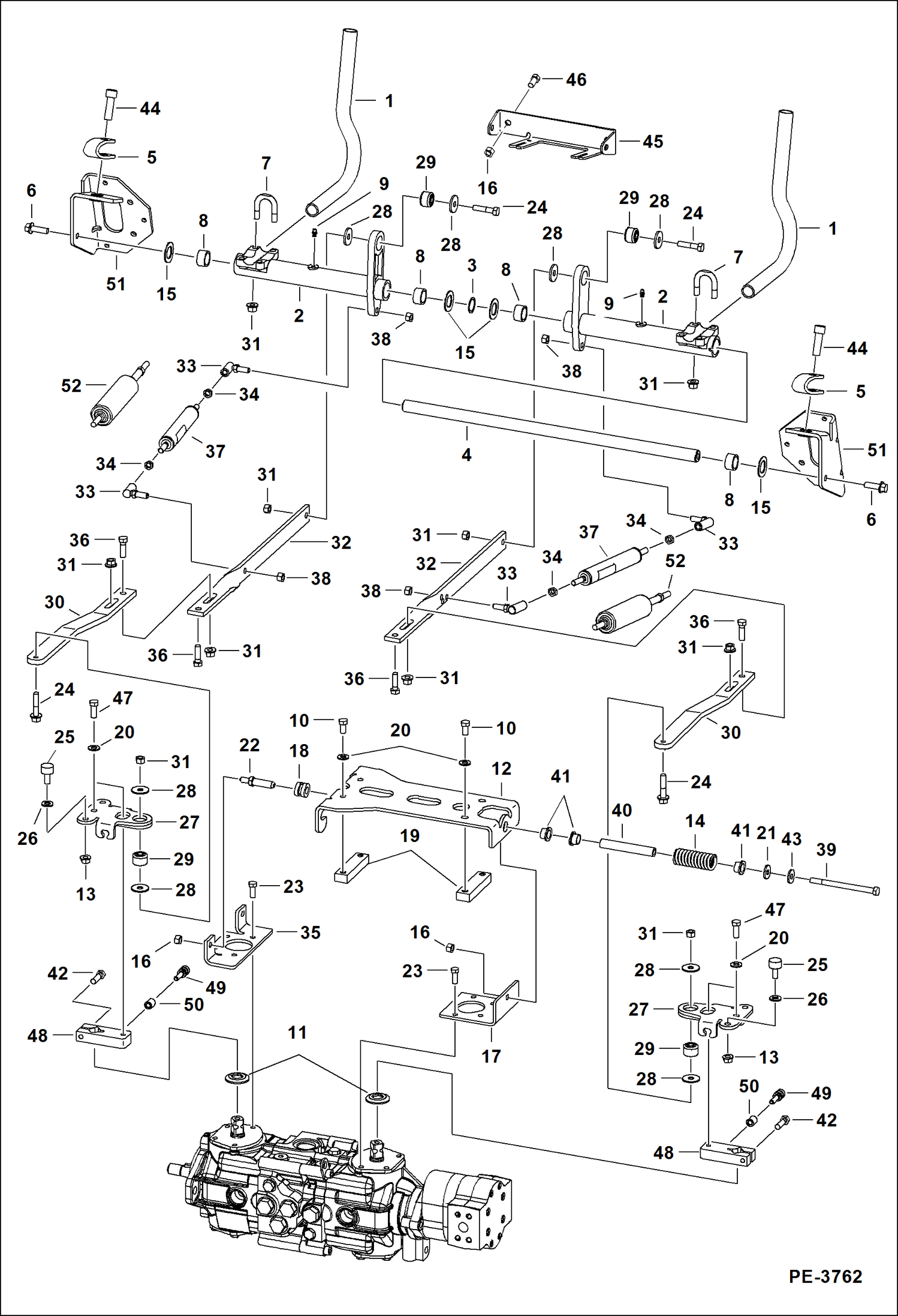 Схема запчастей Bobcat T-Series - HAND CONTROLS HYDROSTATIC SYSTEM