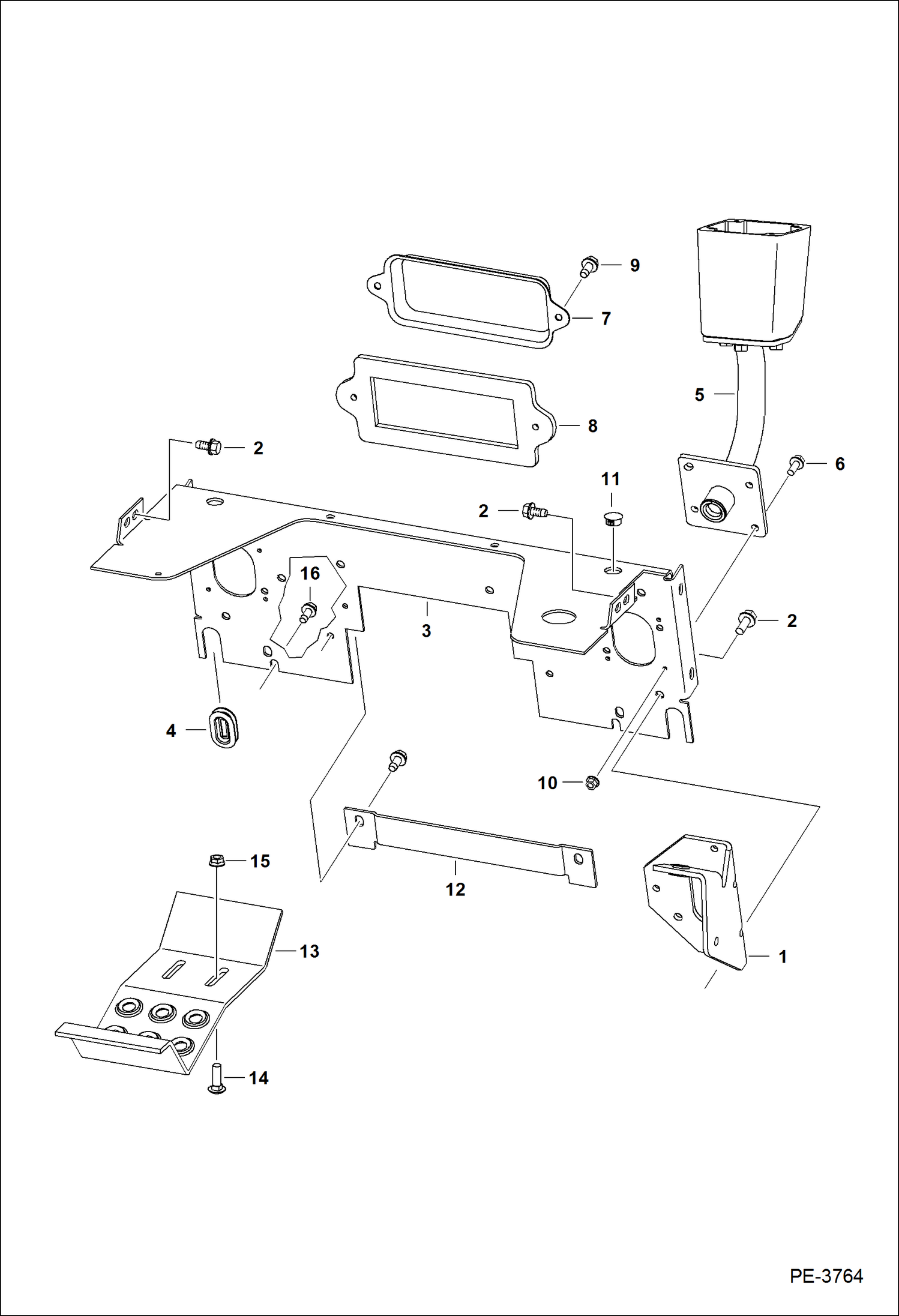 Схема запчастей Bobcat S-Series - PANELS (Selectable Joystick Controls) MAIN FRAME