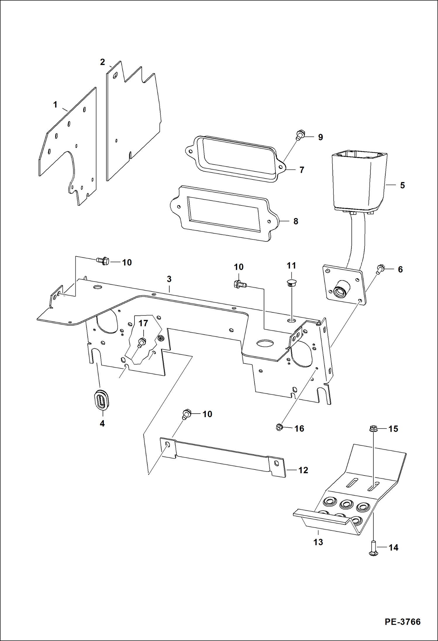 Схема запчастей Bobcat S-Series - PANELS (Selectable Joystick Controls) MAIN FRAME