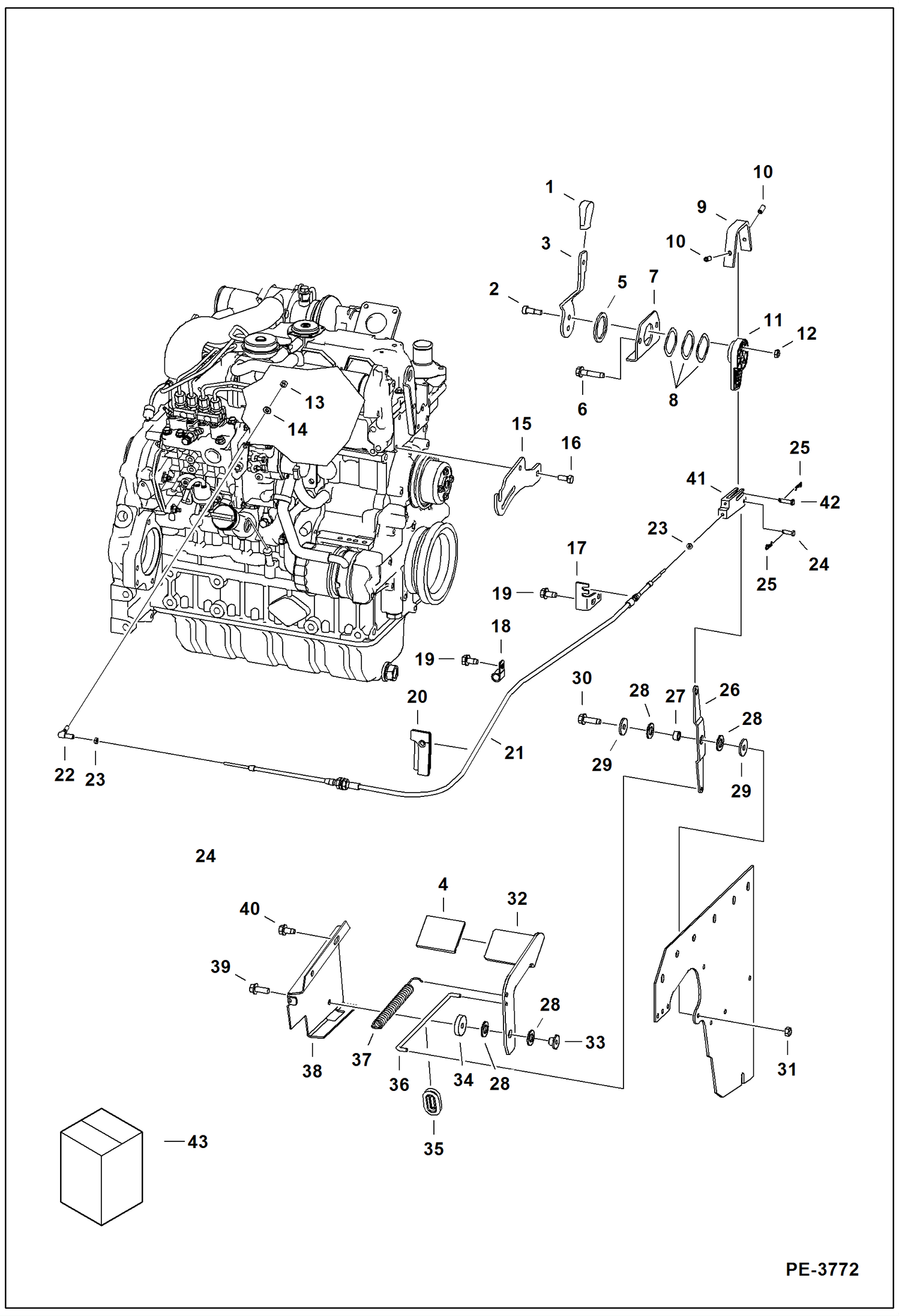 Схема запчастей Bobcat S-Series - ENGINE SPEED CONTROL (Selectable Joystick Control) POWER UNIT