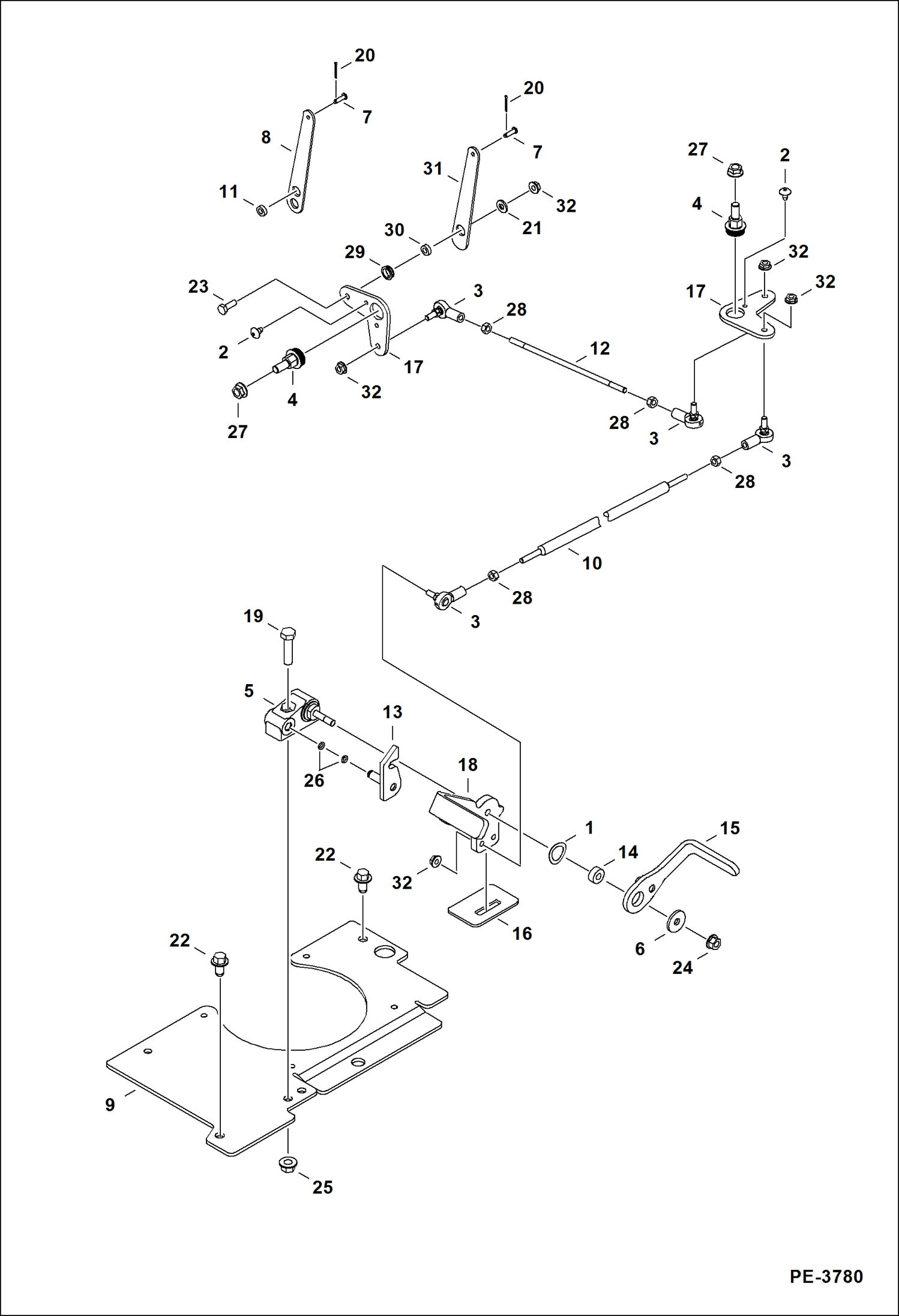 Схема запчастей Bobcat 337 - CONTROLS (Offset) CONTROLS