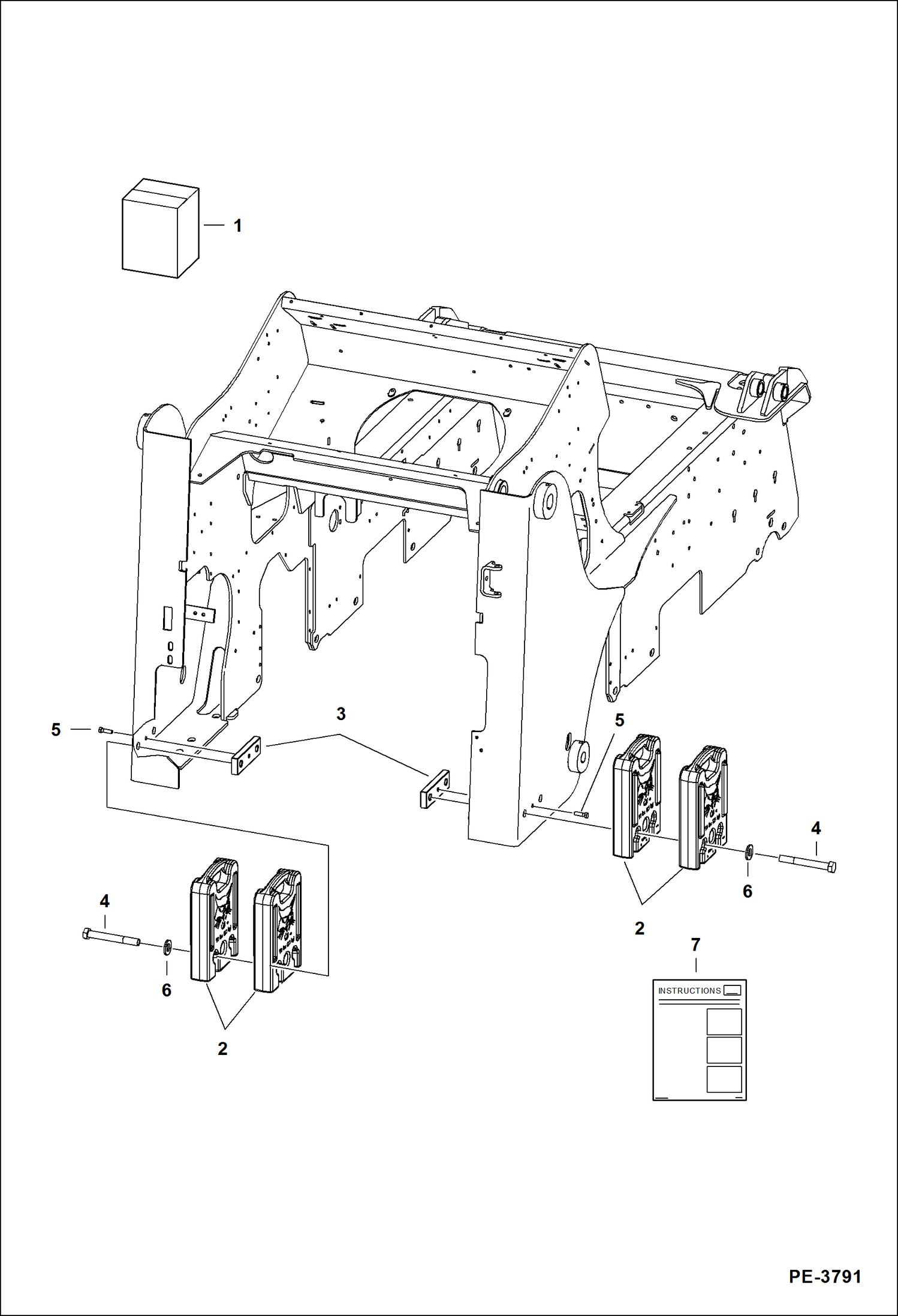 Схема запчастей Bobcat A-Series - COUNTERWEIGHT KIT (200 lb) (91 kg) ACCESSORIES & OPTIONS