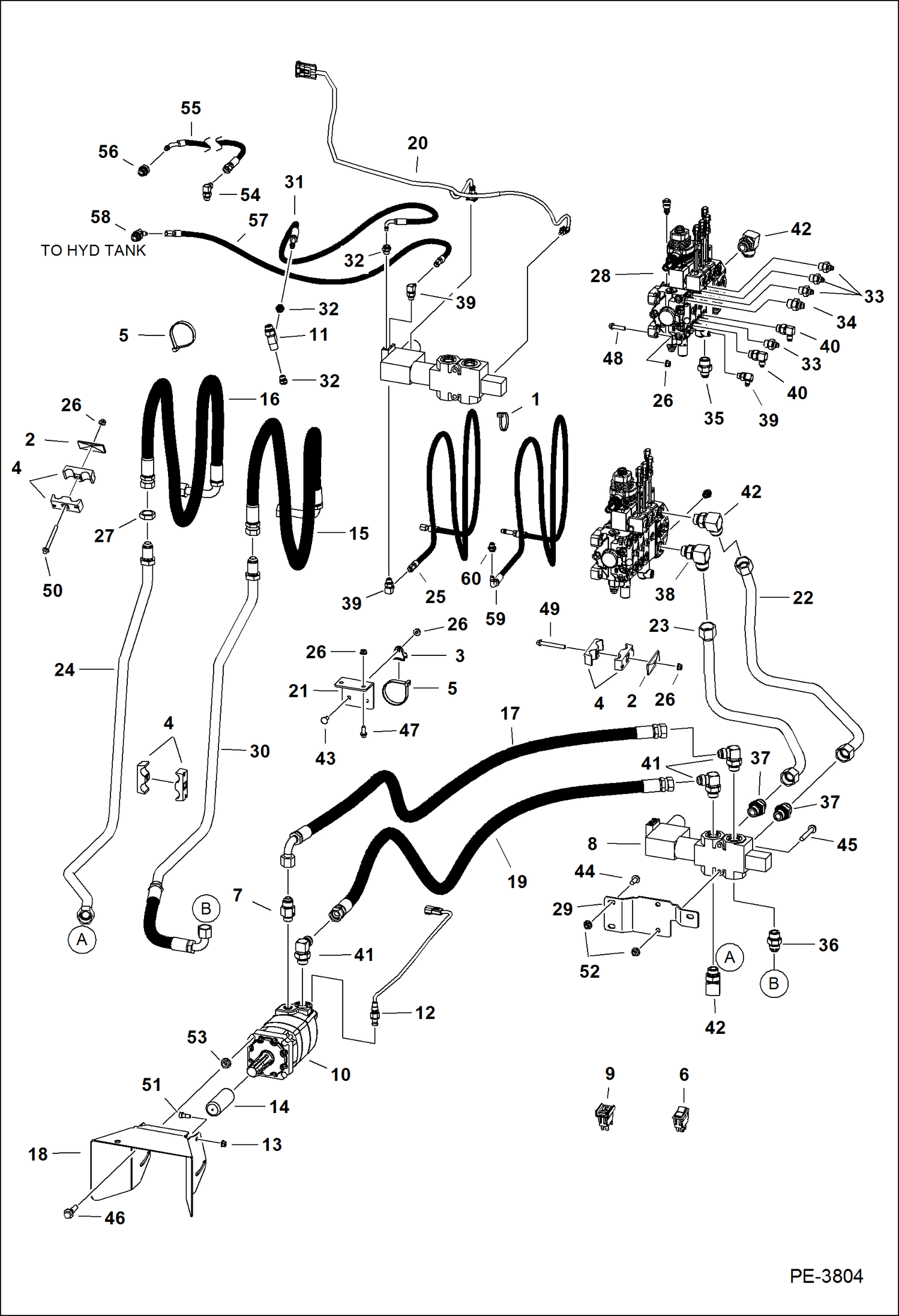 Схема запчастей Bobcat 5610 - AUX PTO HYDRAULIC SYSTEM