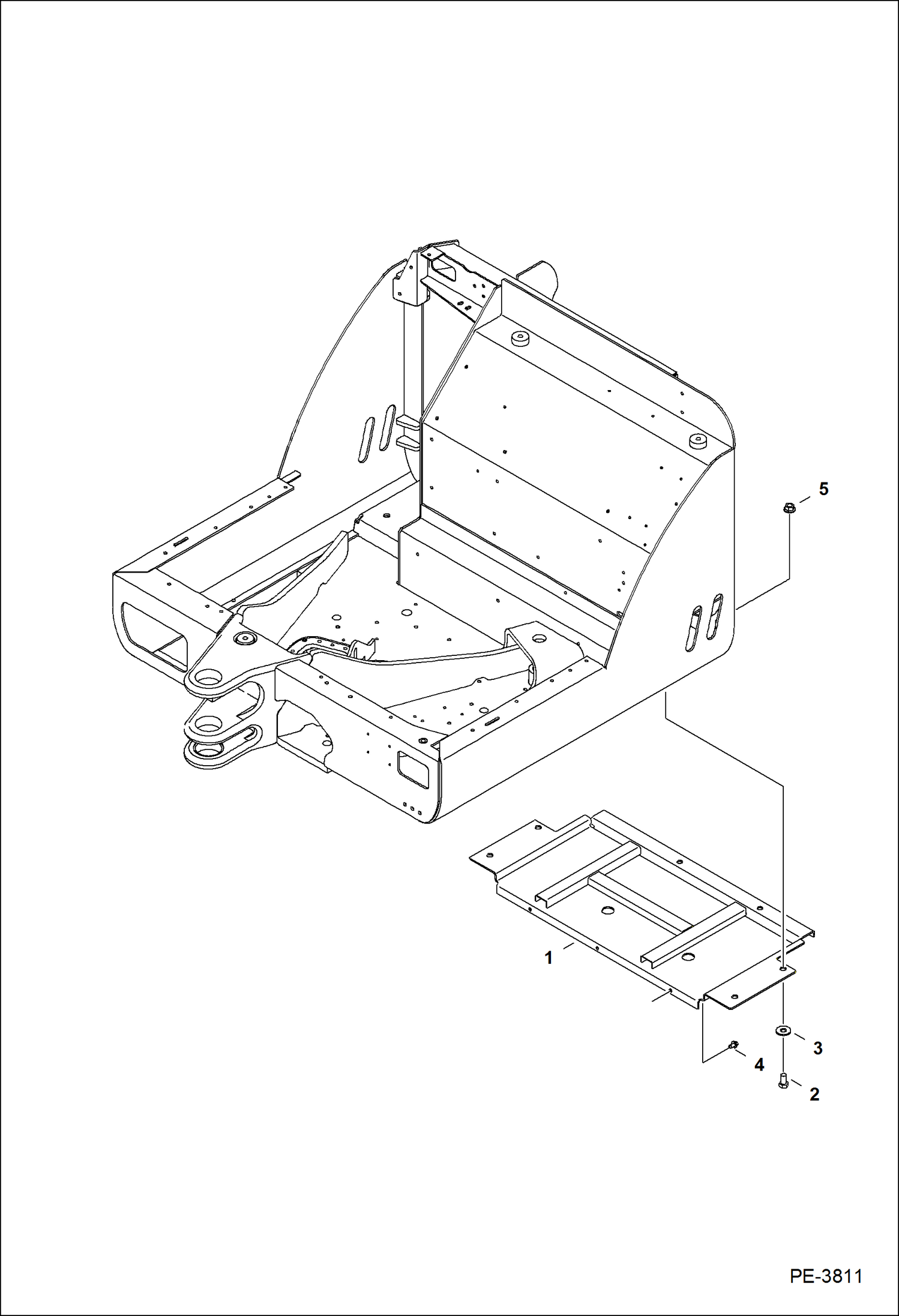 Схема запчастей Bobcat 325 - COUNTERWEIGHT (Stiffener) MAIN FRAME