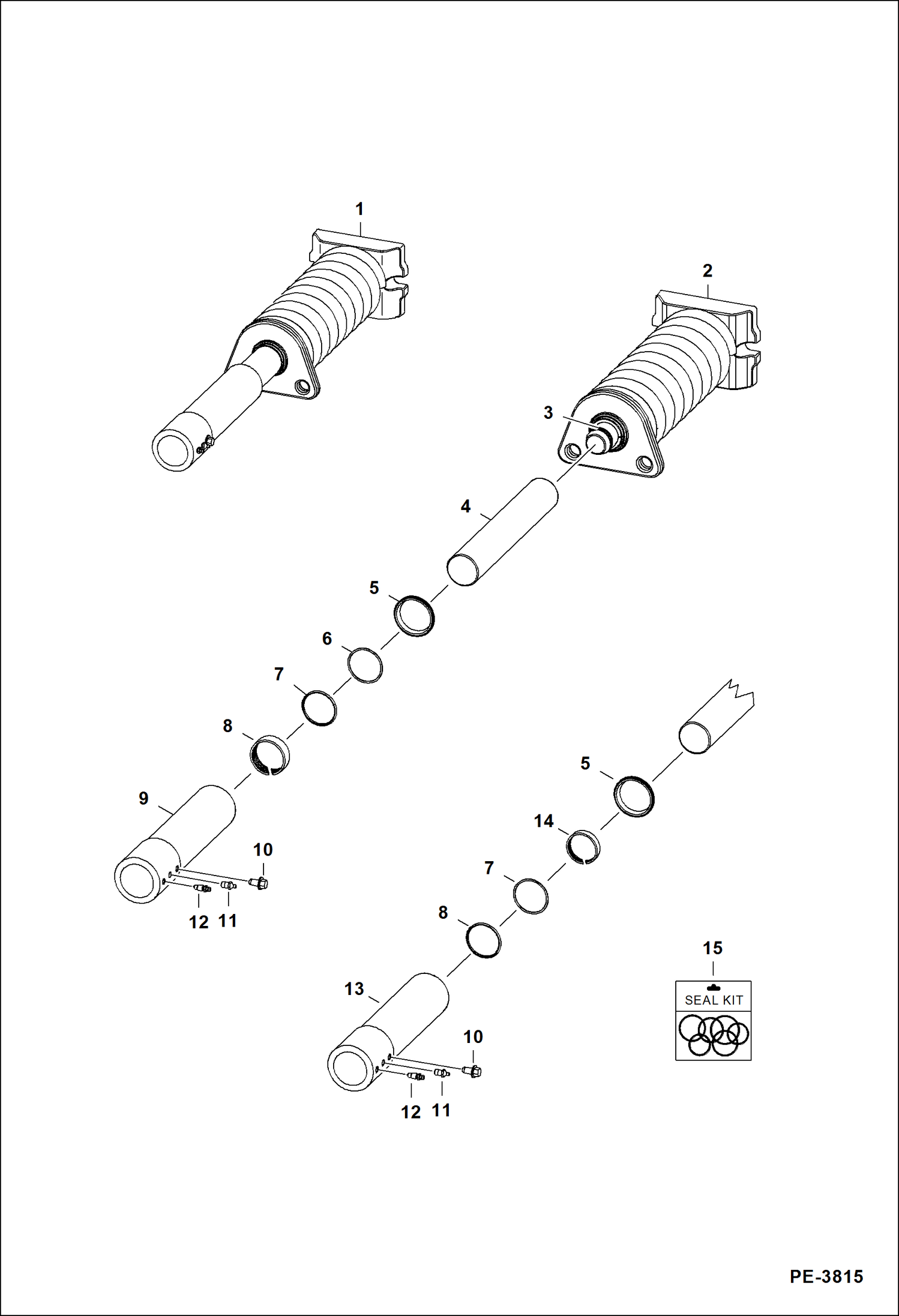 Схема запчастей Bobcat 800s - TRACK TENSIONER DRIVE TRAIN