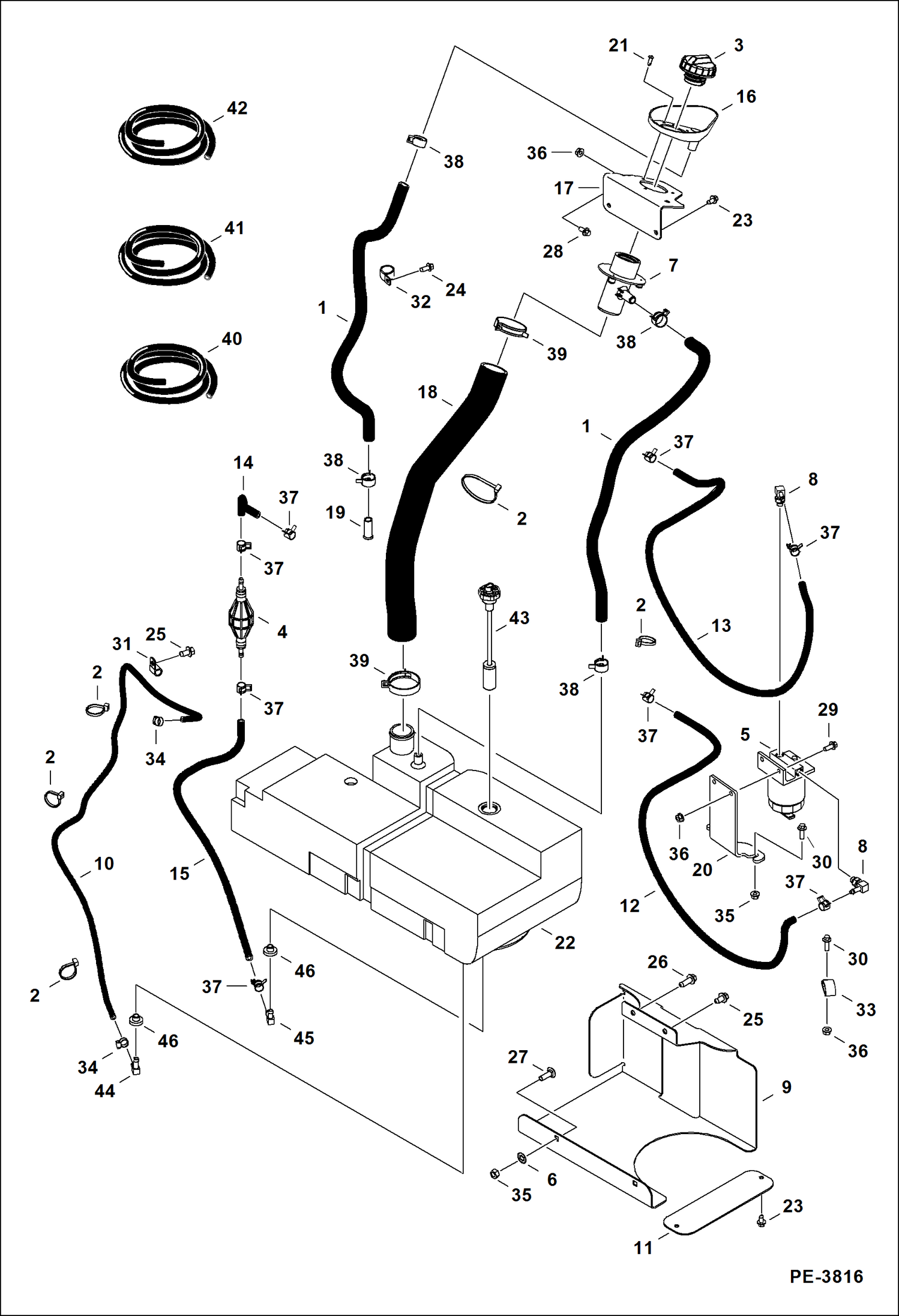 Схема запчастей Bobcat 323 - FUEL SYSTEM POWER UNIT